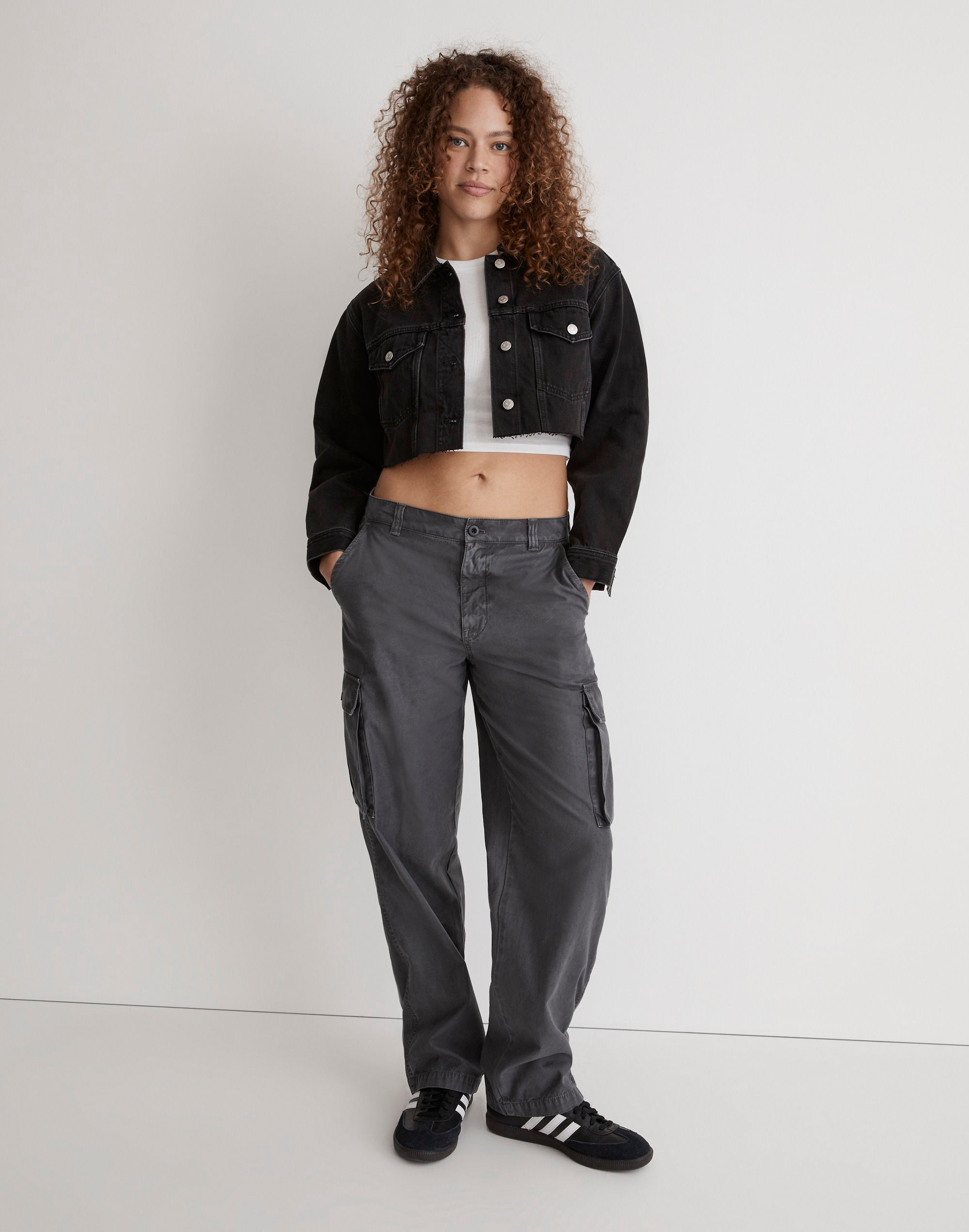 Garment-Dyed Low-Slung Straight Cargo Pants