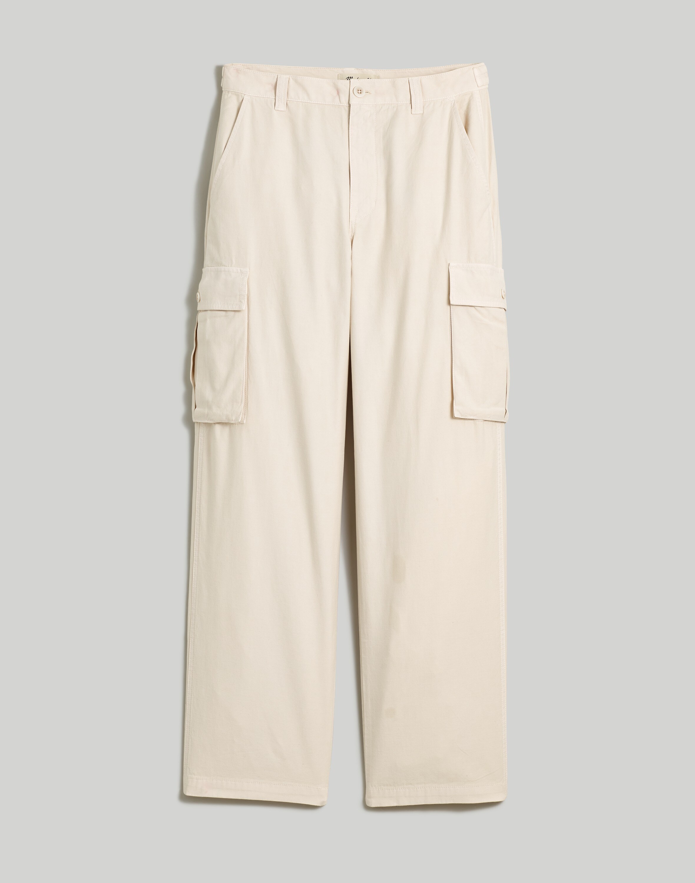 Garment-Dyed Low-Slung Straight Cargo Pants