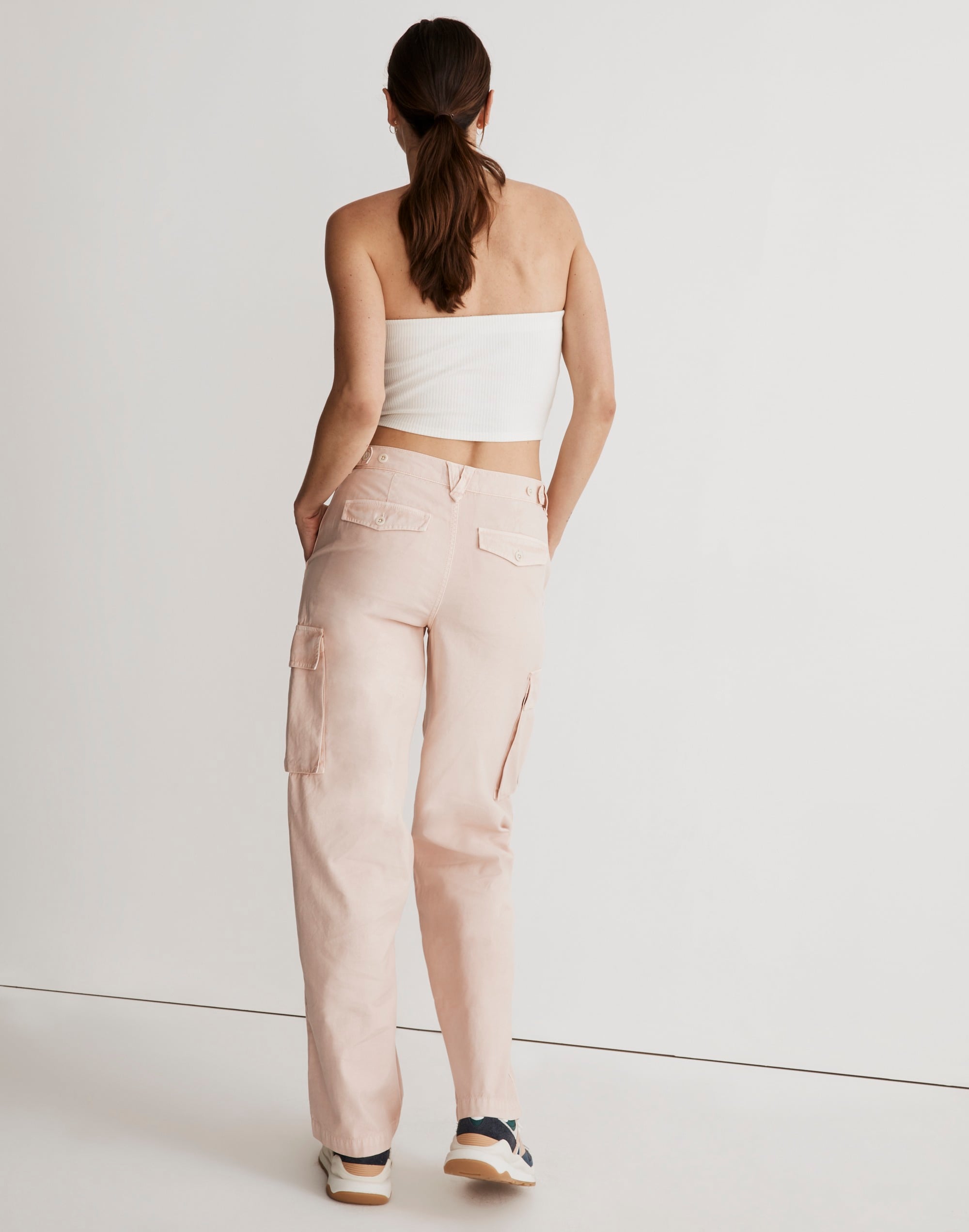 Garment-Dyed Low-Slung Straight Cargo Pants