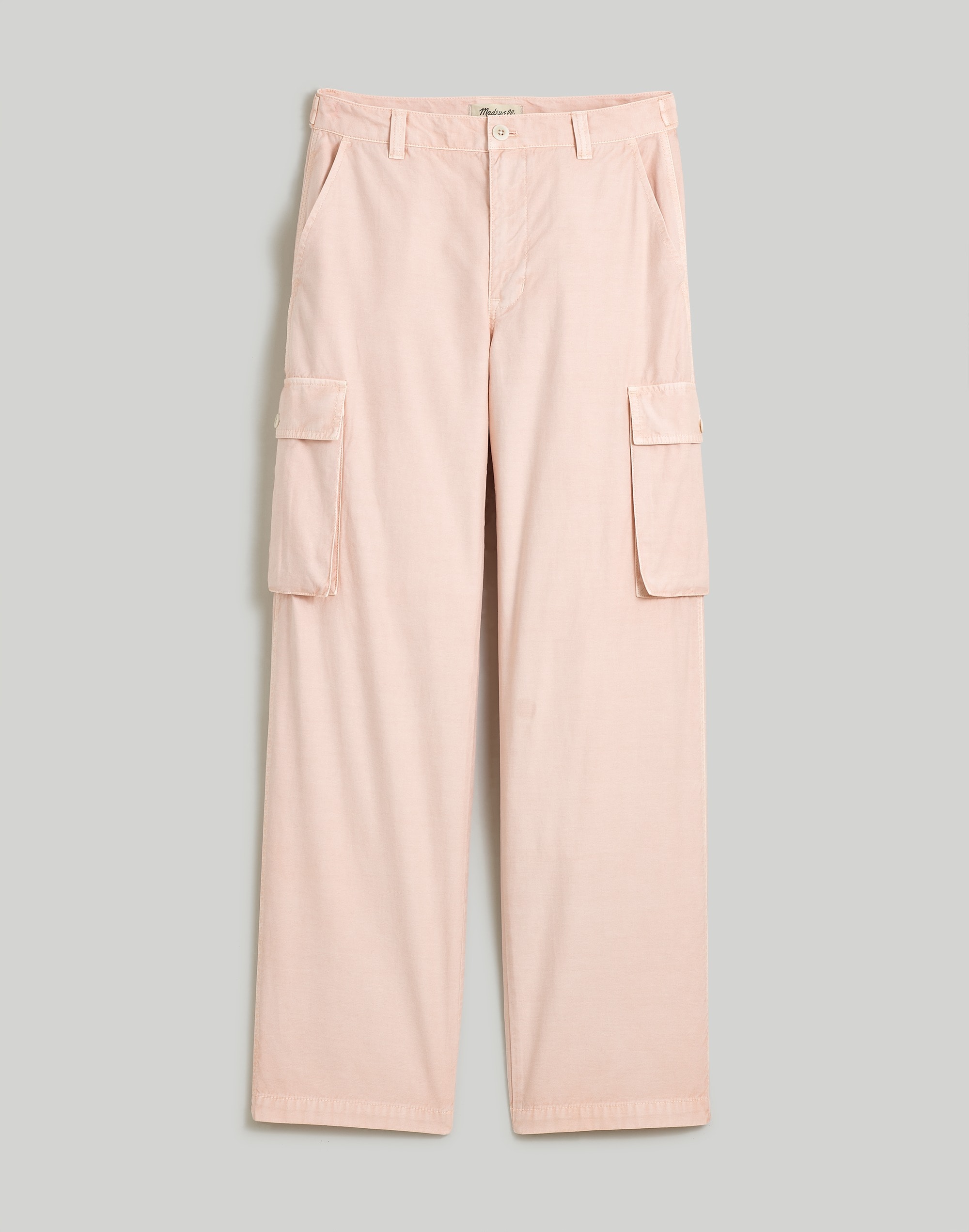 Garment-Dyed Low-Slung Straight Cargo Pants