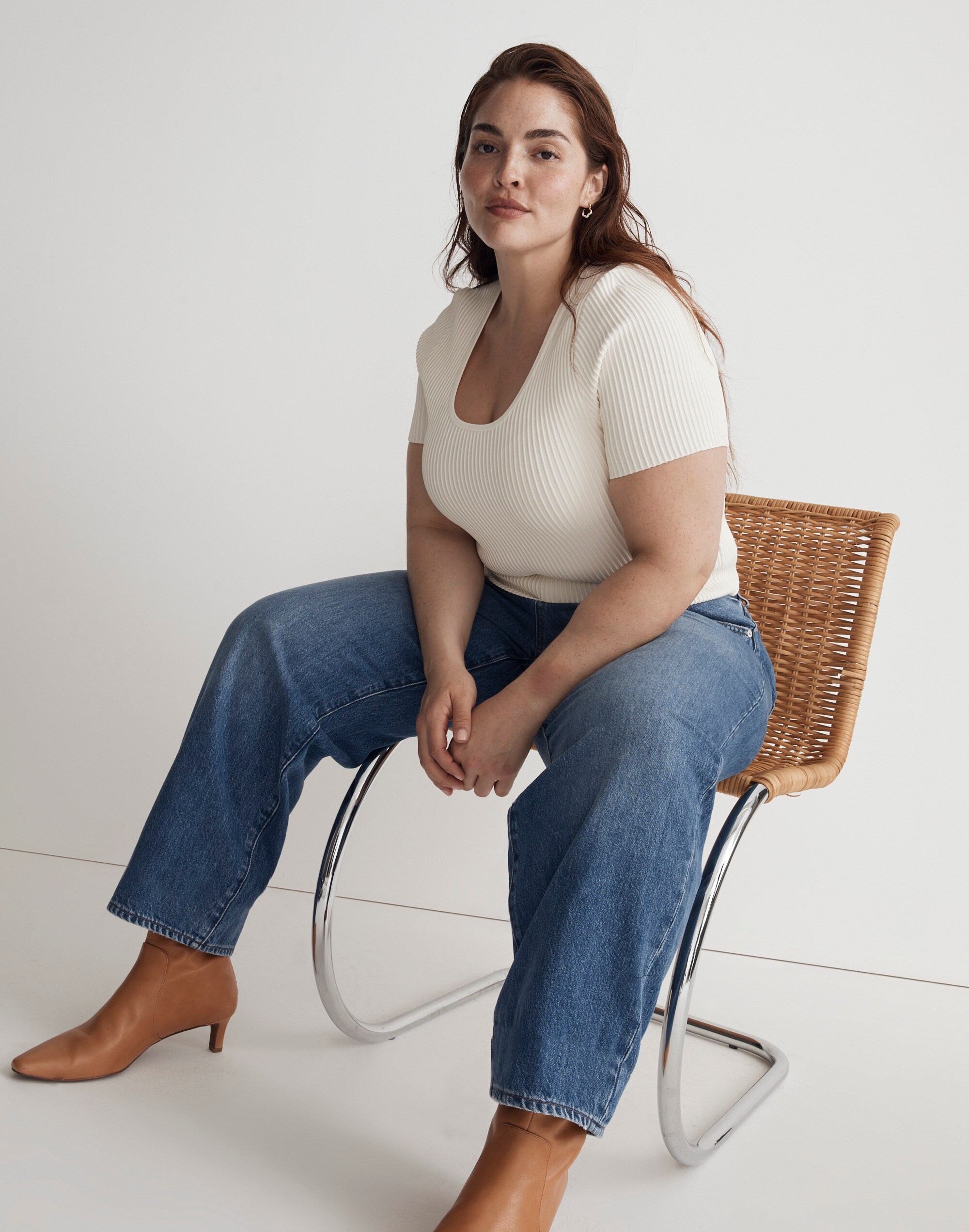 Plus Ottoman Crop Sweater Tee