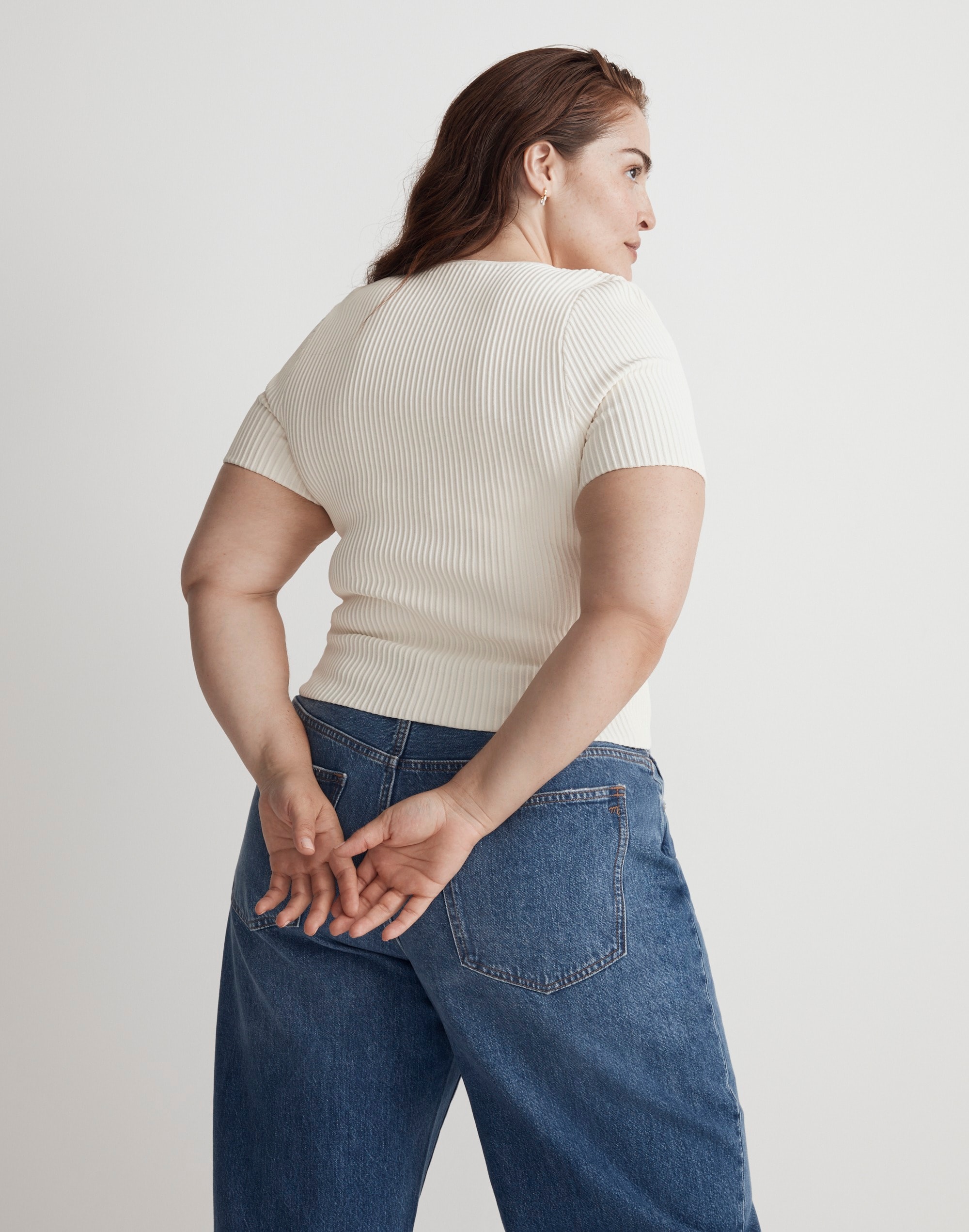 Plus Ottoman Crop Sweater Tee