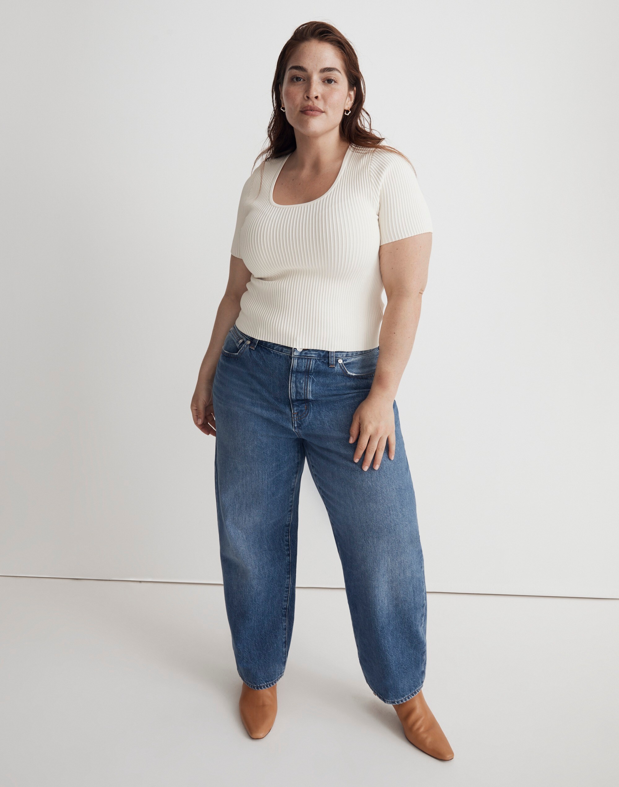 Plus Ottoman Crop Sweater Tee