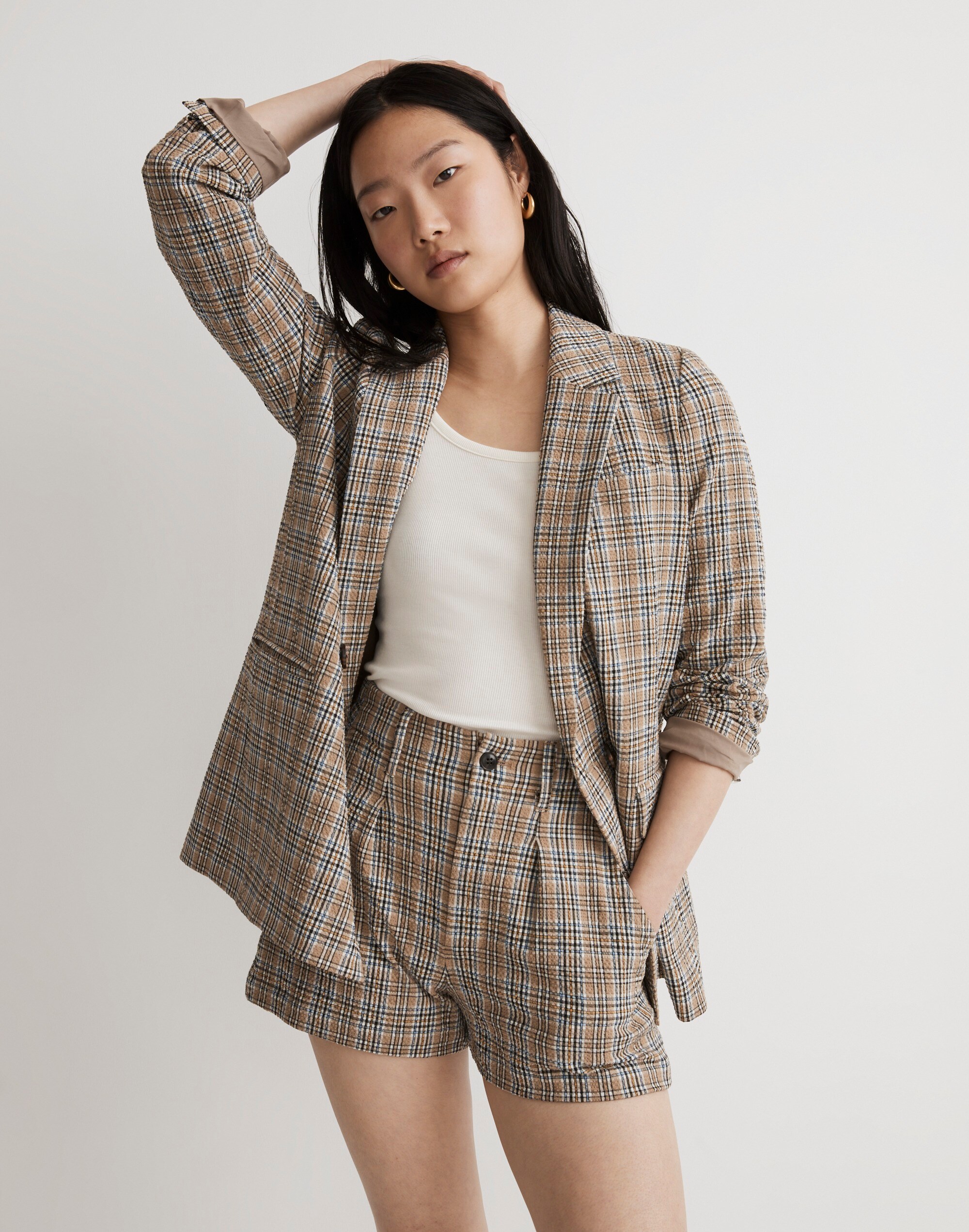 Caldwell Double-Breasted Blazer in Prejean Plaid