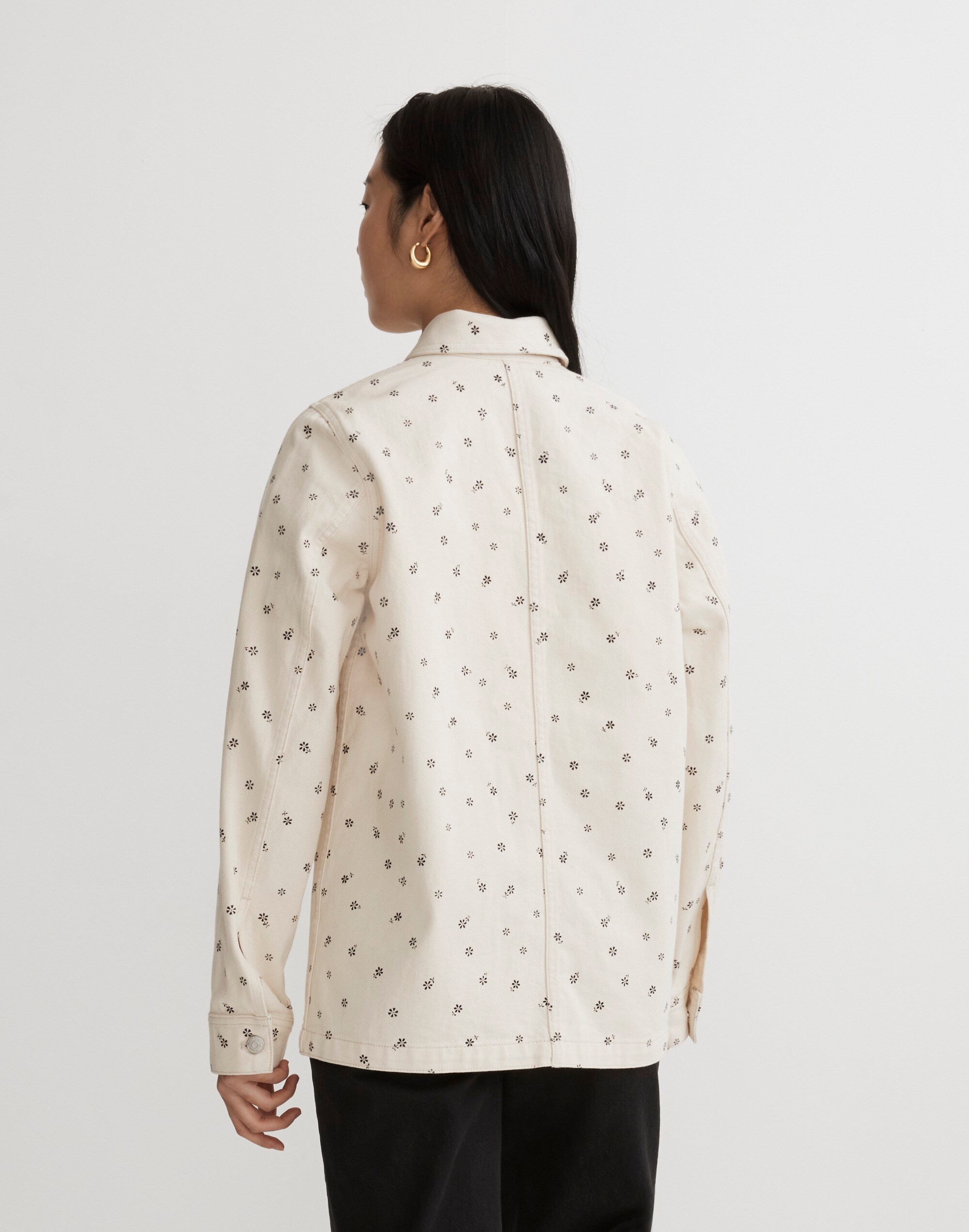 Denim Chore Coat in Daisy Drizzle