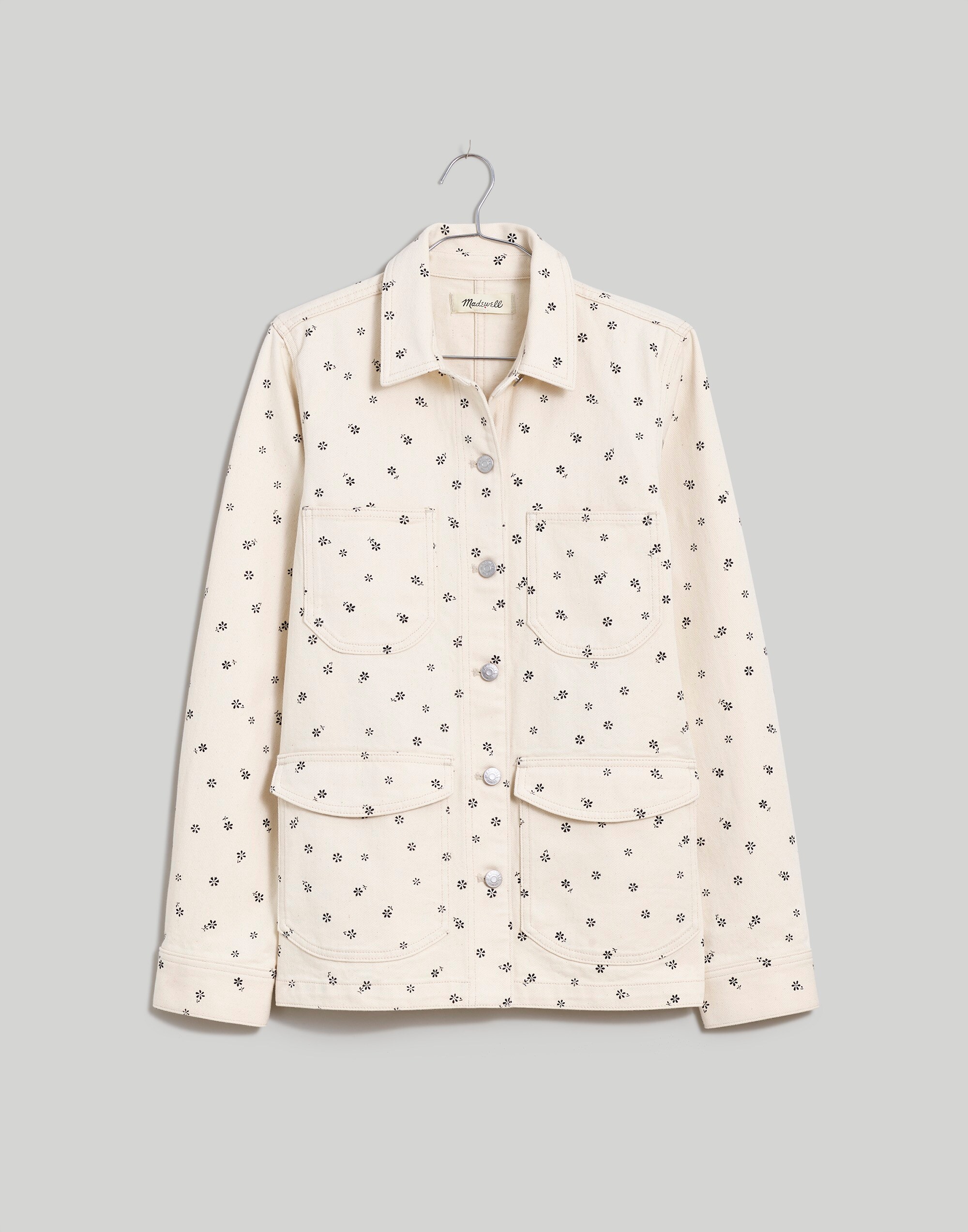 Denim Chore Coat in Daisy Drizzle