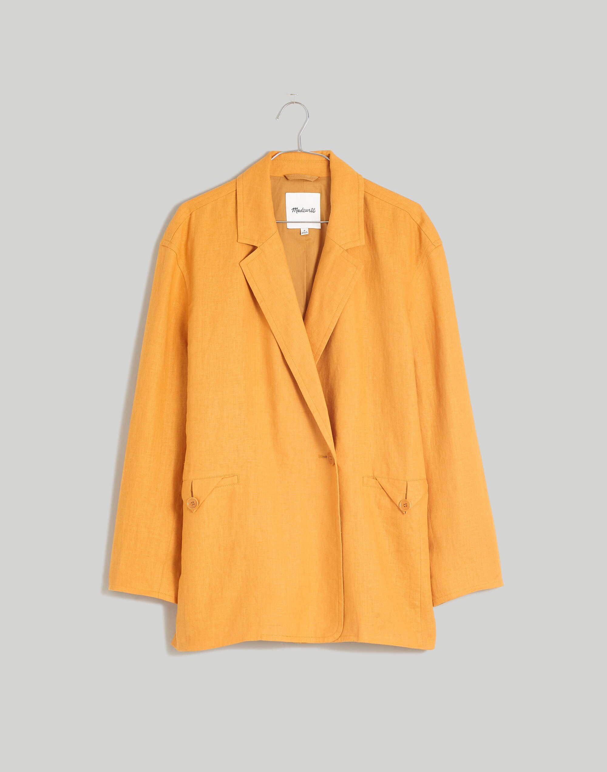 Double-Breasted Crossover Blazer in 100% Linen