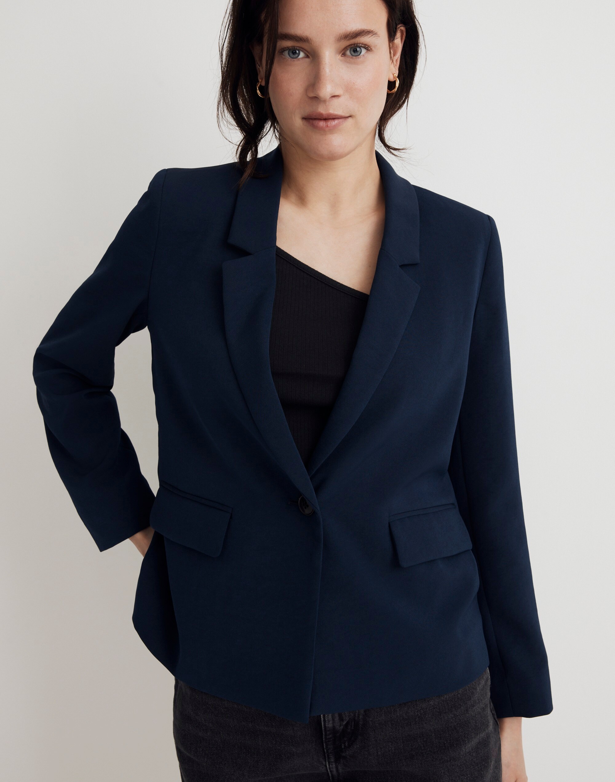 The Dorset Crop Blazer in Easygoing Crepe