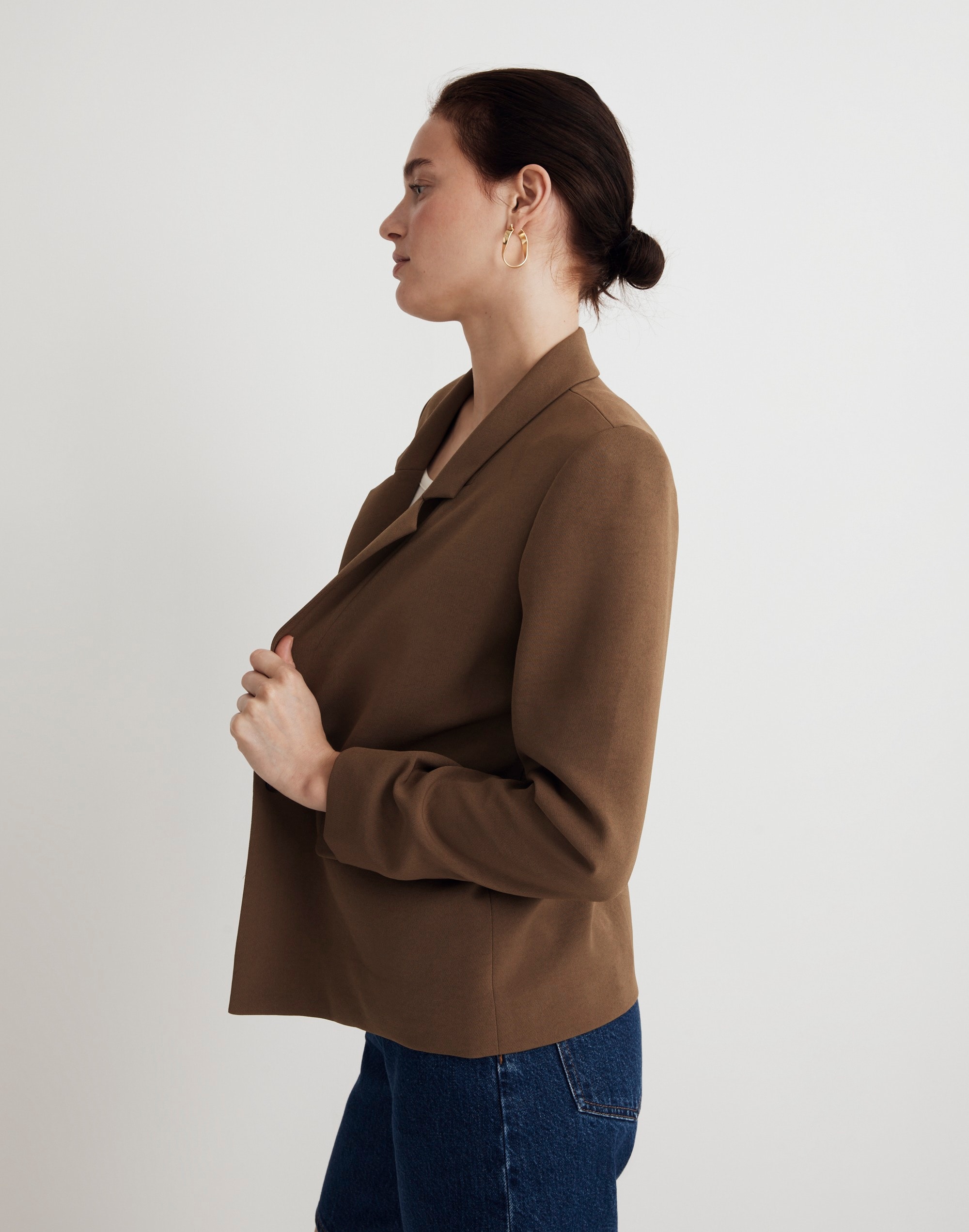 The Dorset Crop Blazer in Easygoing Crepe