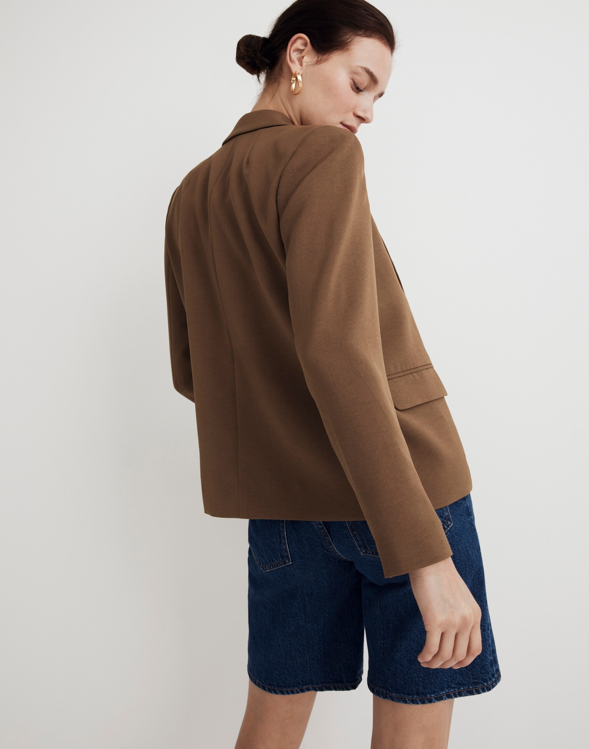 The Dorset Crop Blazer in Easygoing Crepe