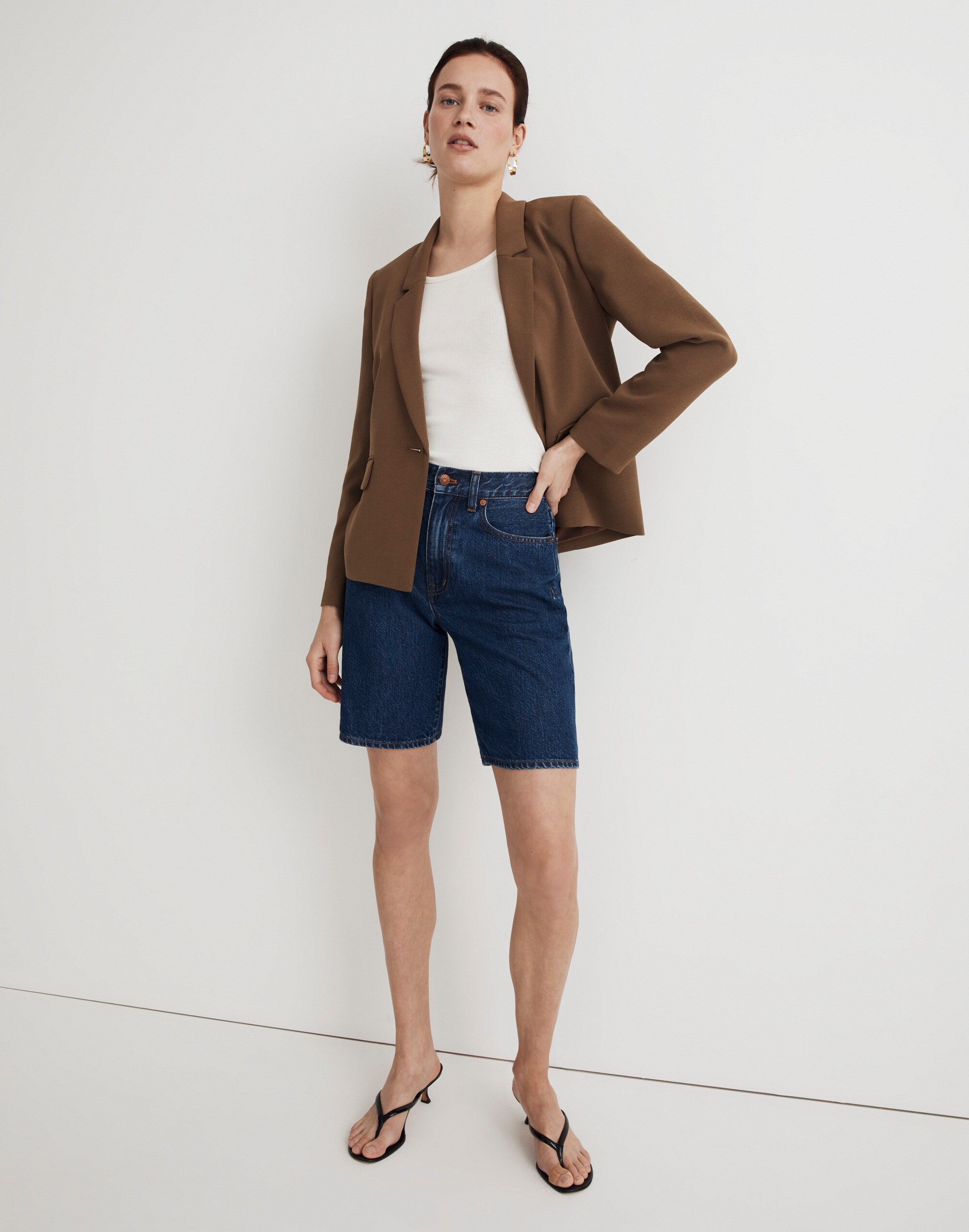 The Dorset Crop Blazer in Easygoing Crepe