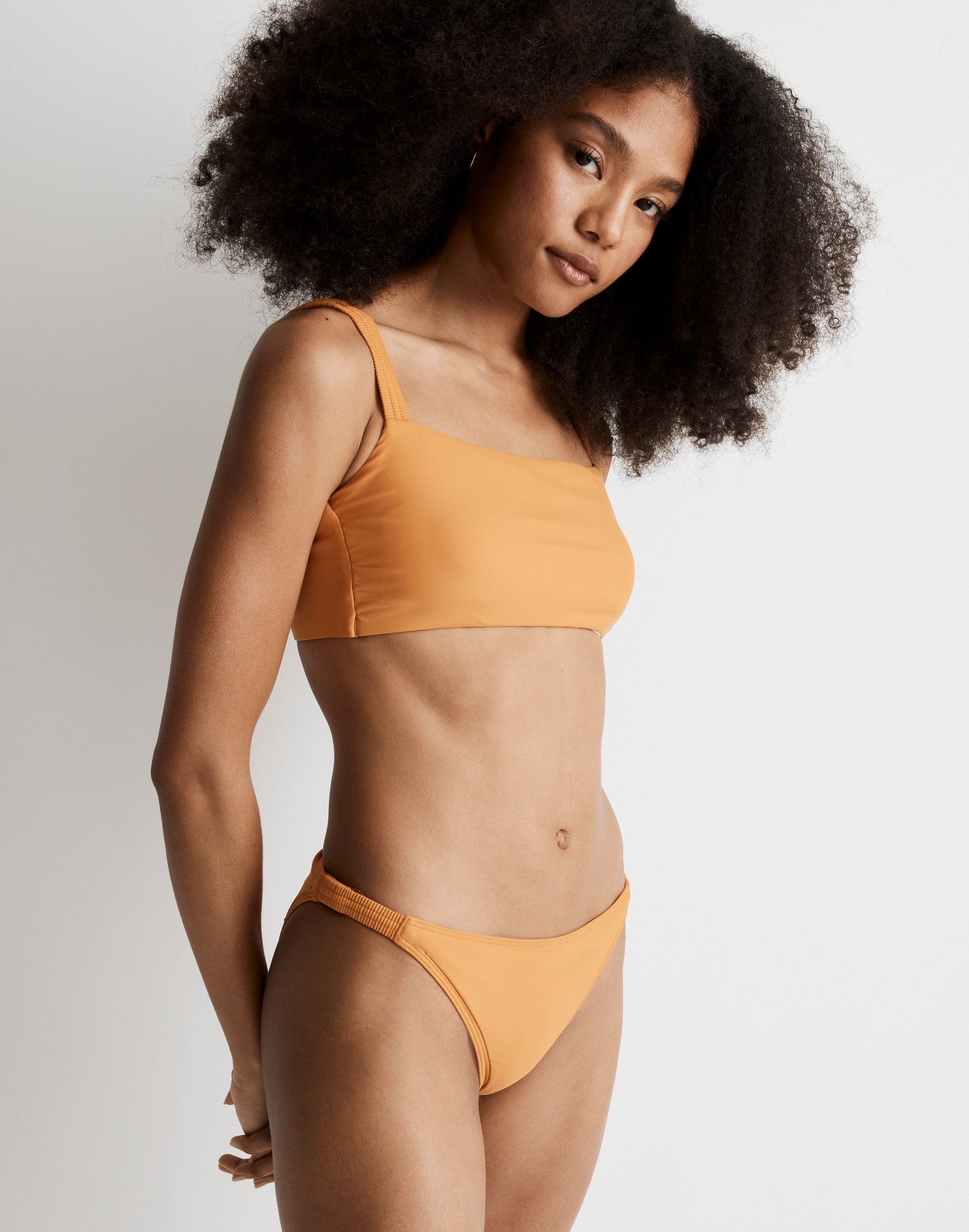 Scrunchy-Strap Square-Neck Bikini Top