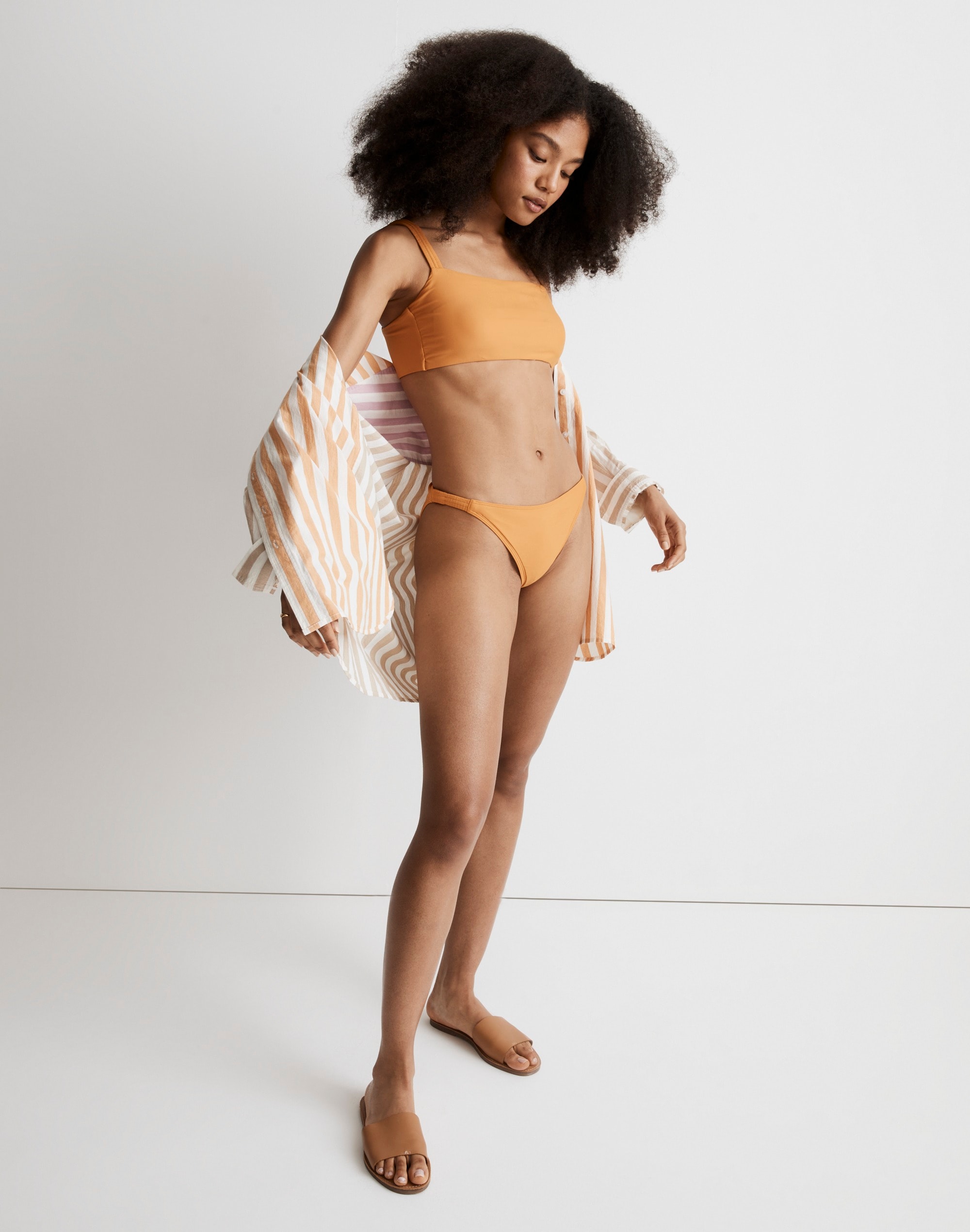 Scrunchy-Strap Square-Neck Bikini Top