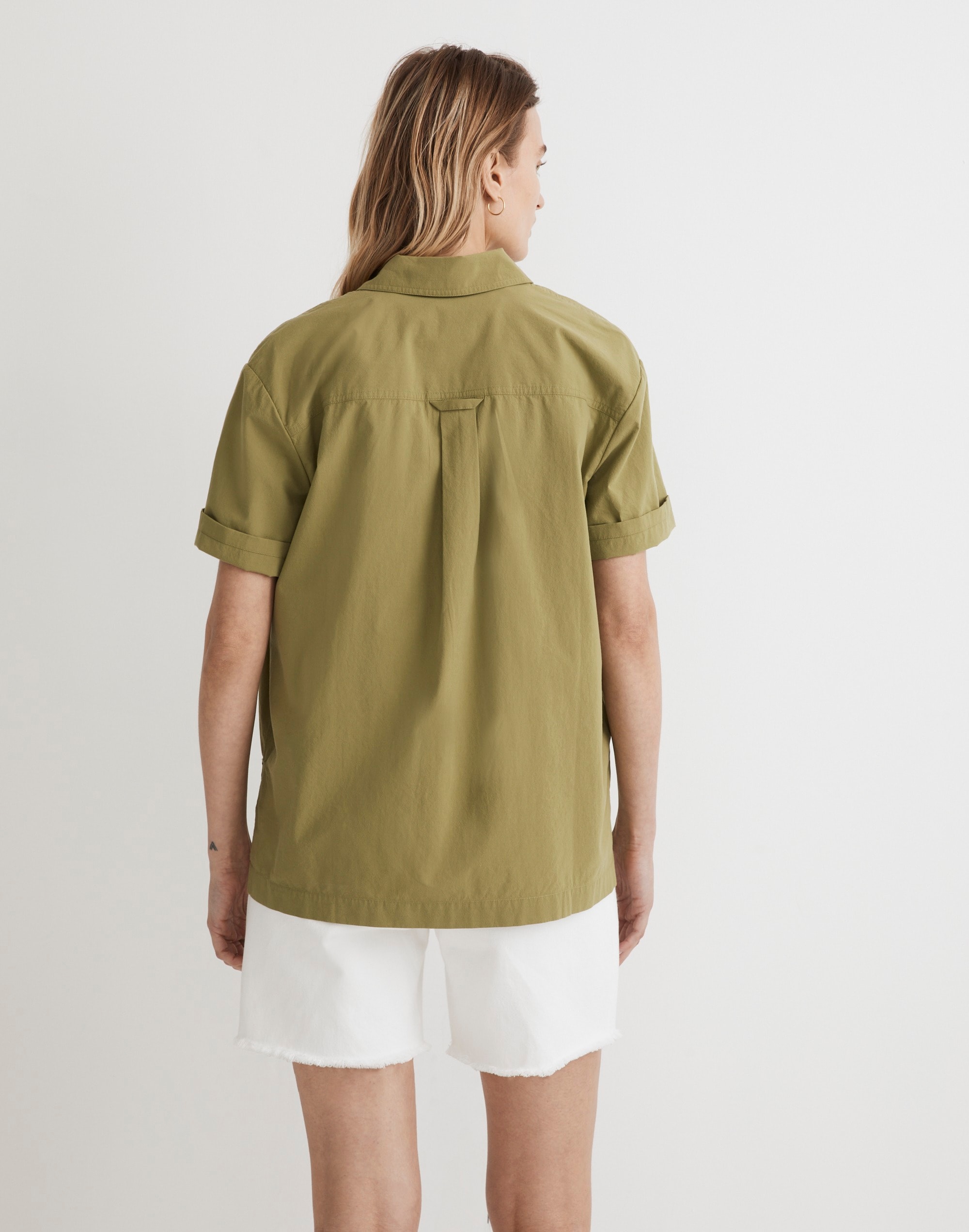 Signature Poplin Short-Sleeve Button-Down Shirt