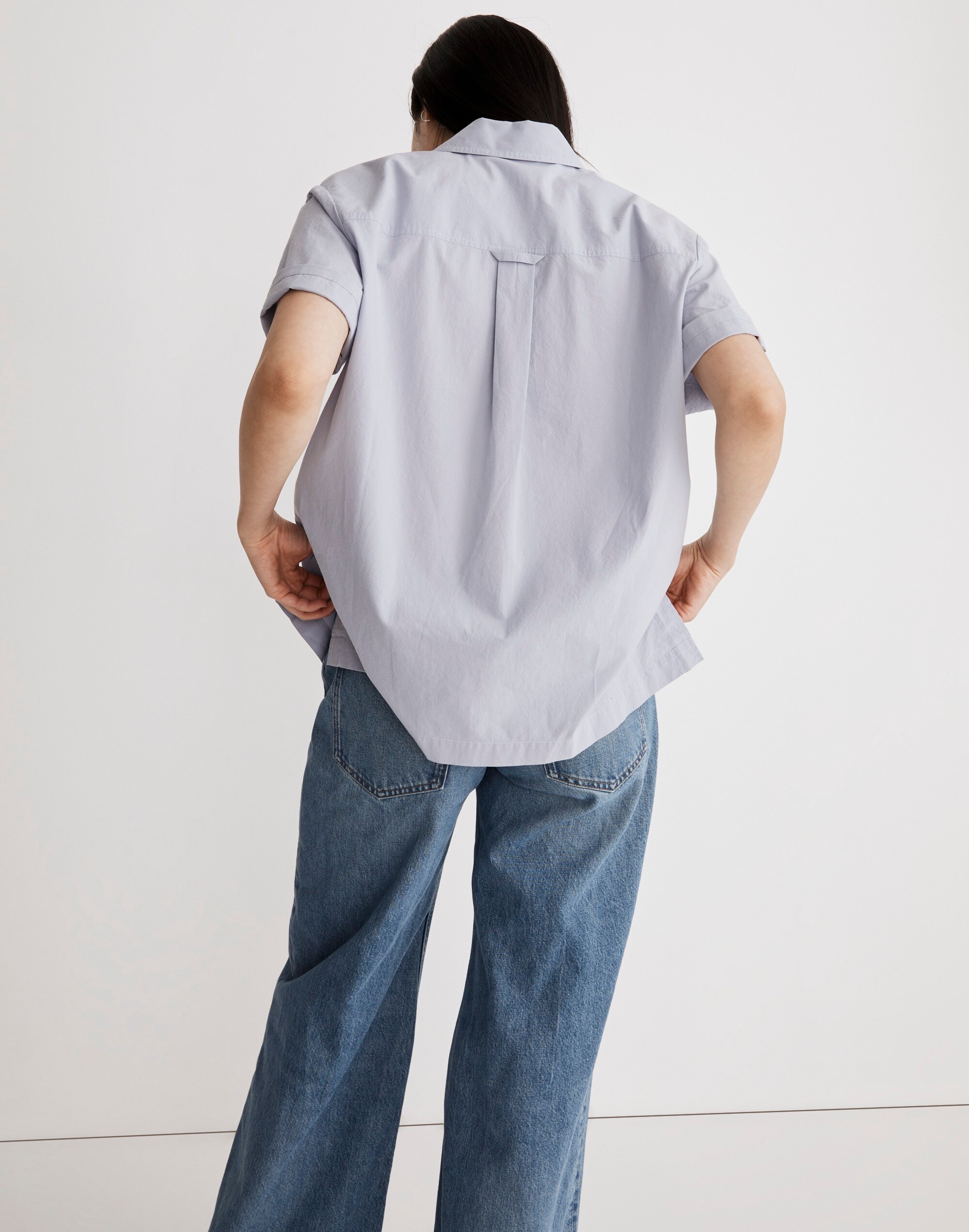 Signature Poplin Short-Sleeve Button-Down Shirt