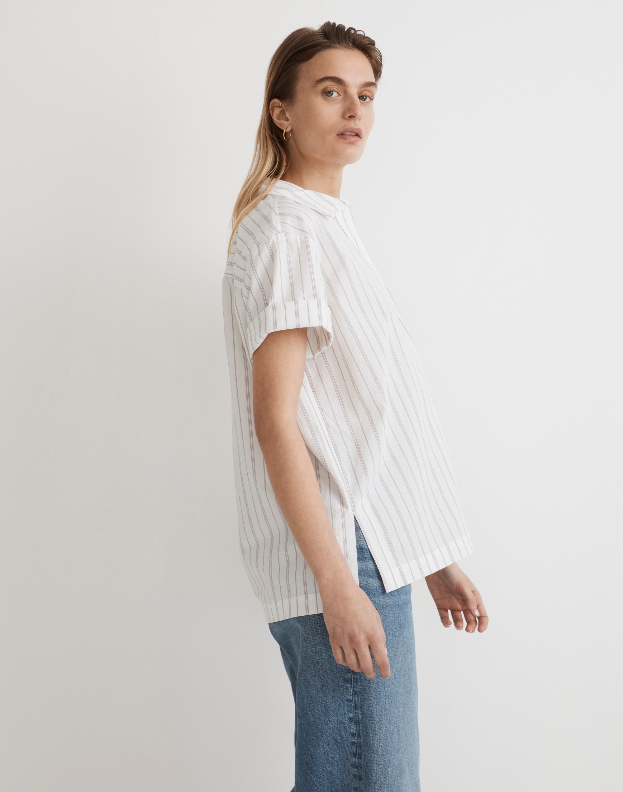 Signature Poplin Short-Sleeve Button-Down Shirt
