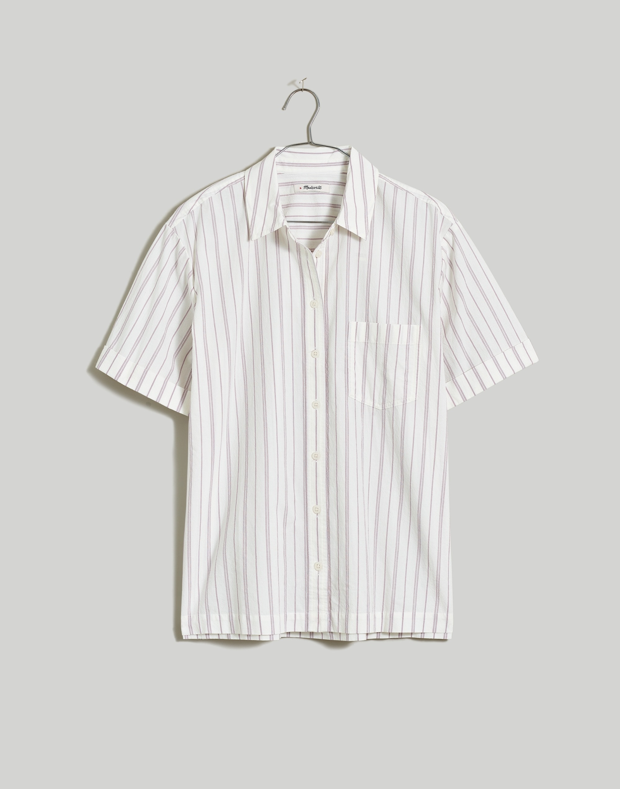 Signature Poplin Short-Sleeve Button-Down Shirt