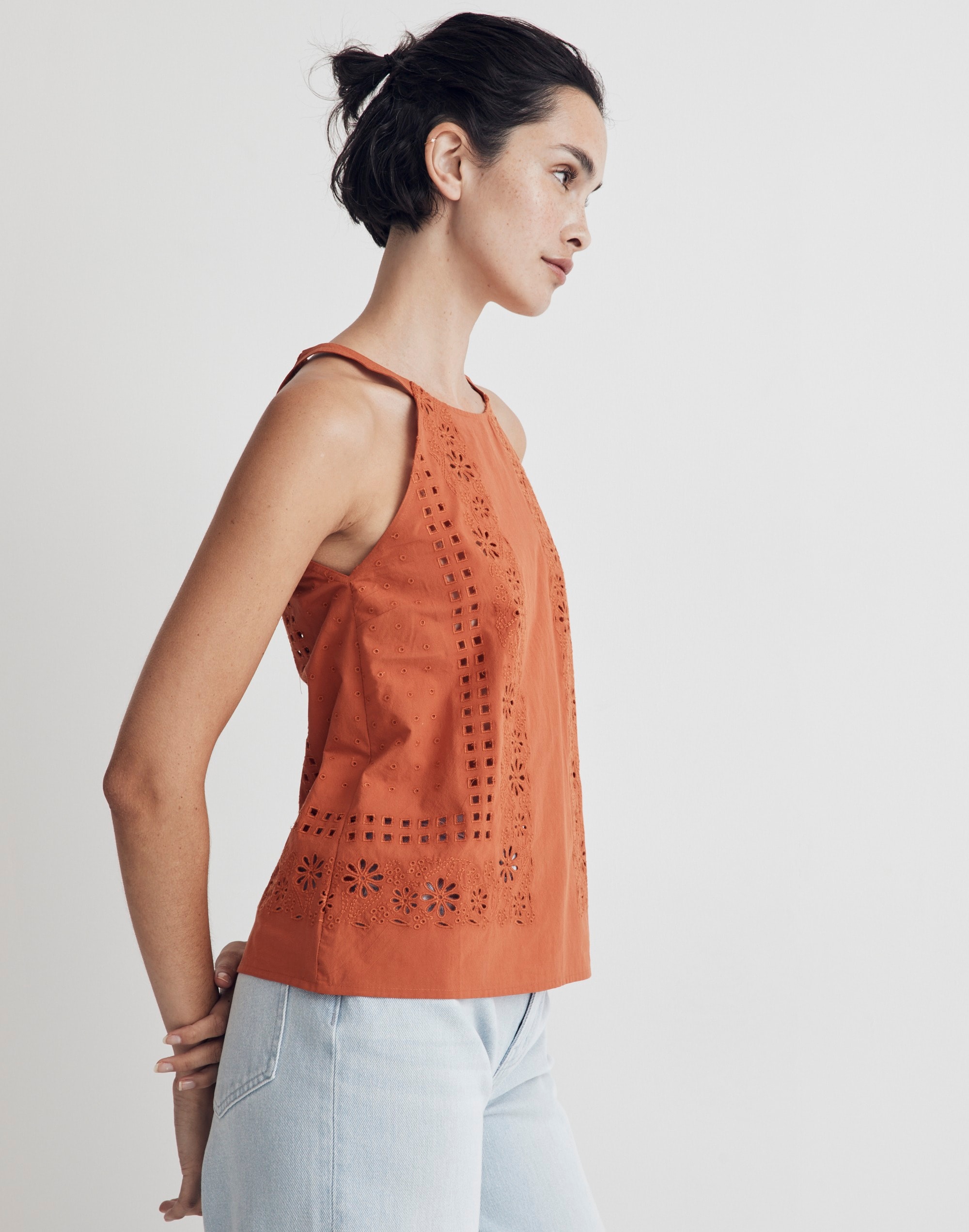 Eyelet A-Line Halter Top