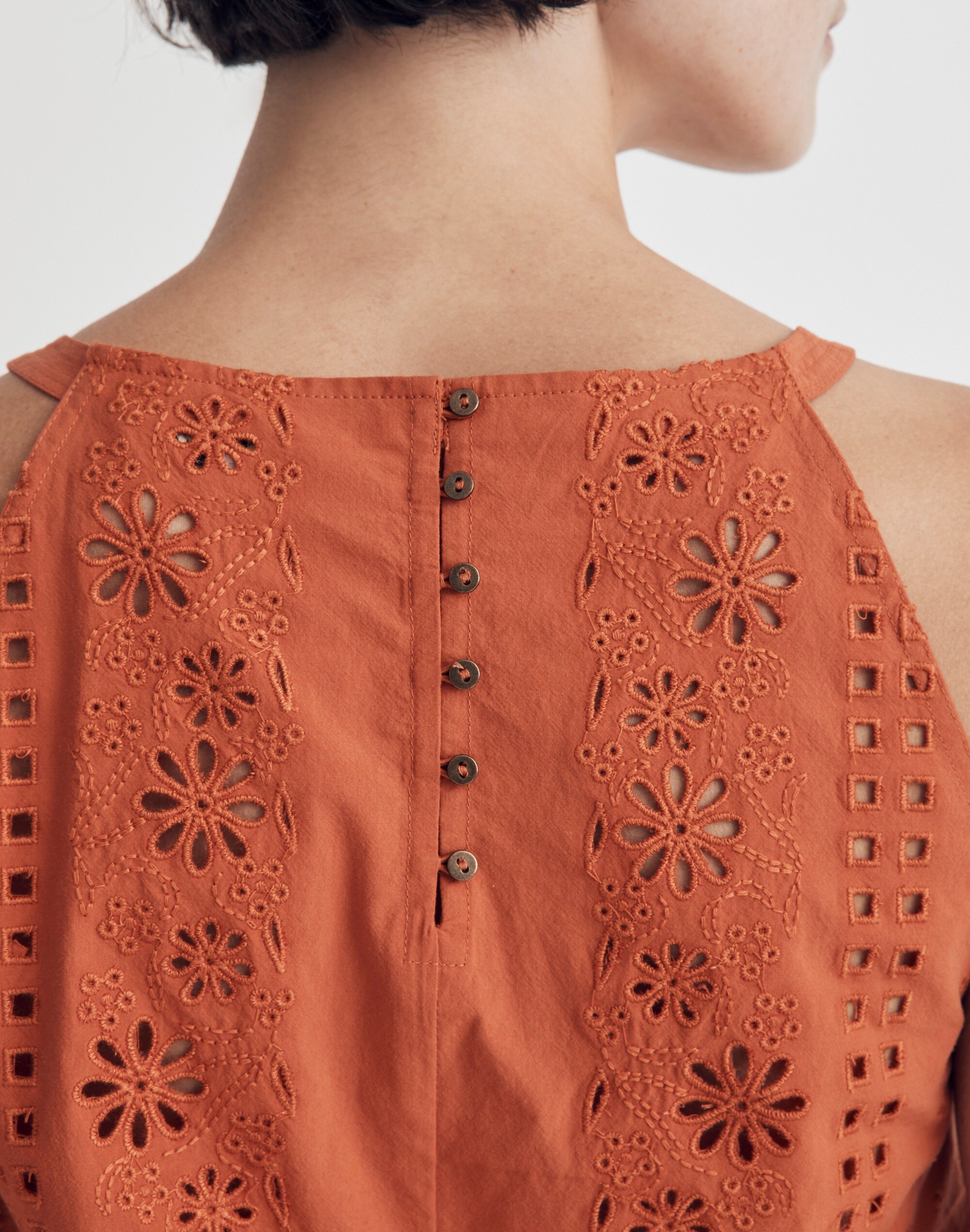 Eyelet A-Line Halter Top