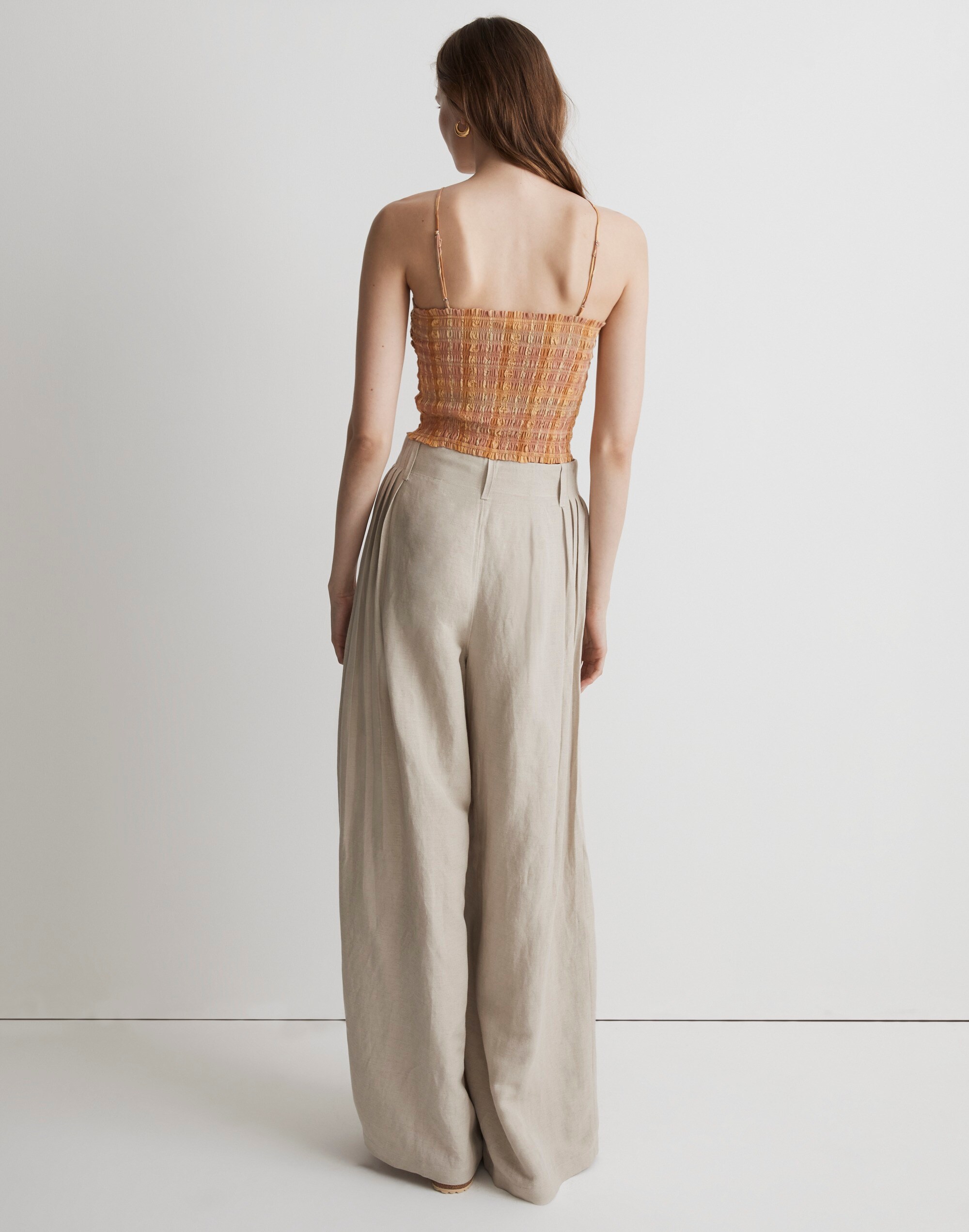 Poplin Smocked Halter Crop Top