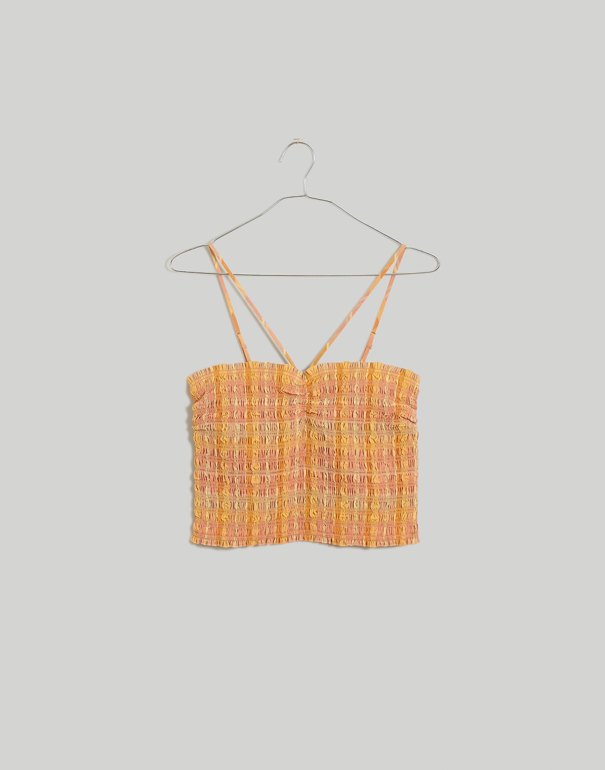 Poplin Smocked Halter Crop Top