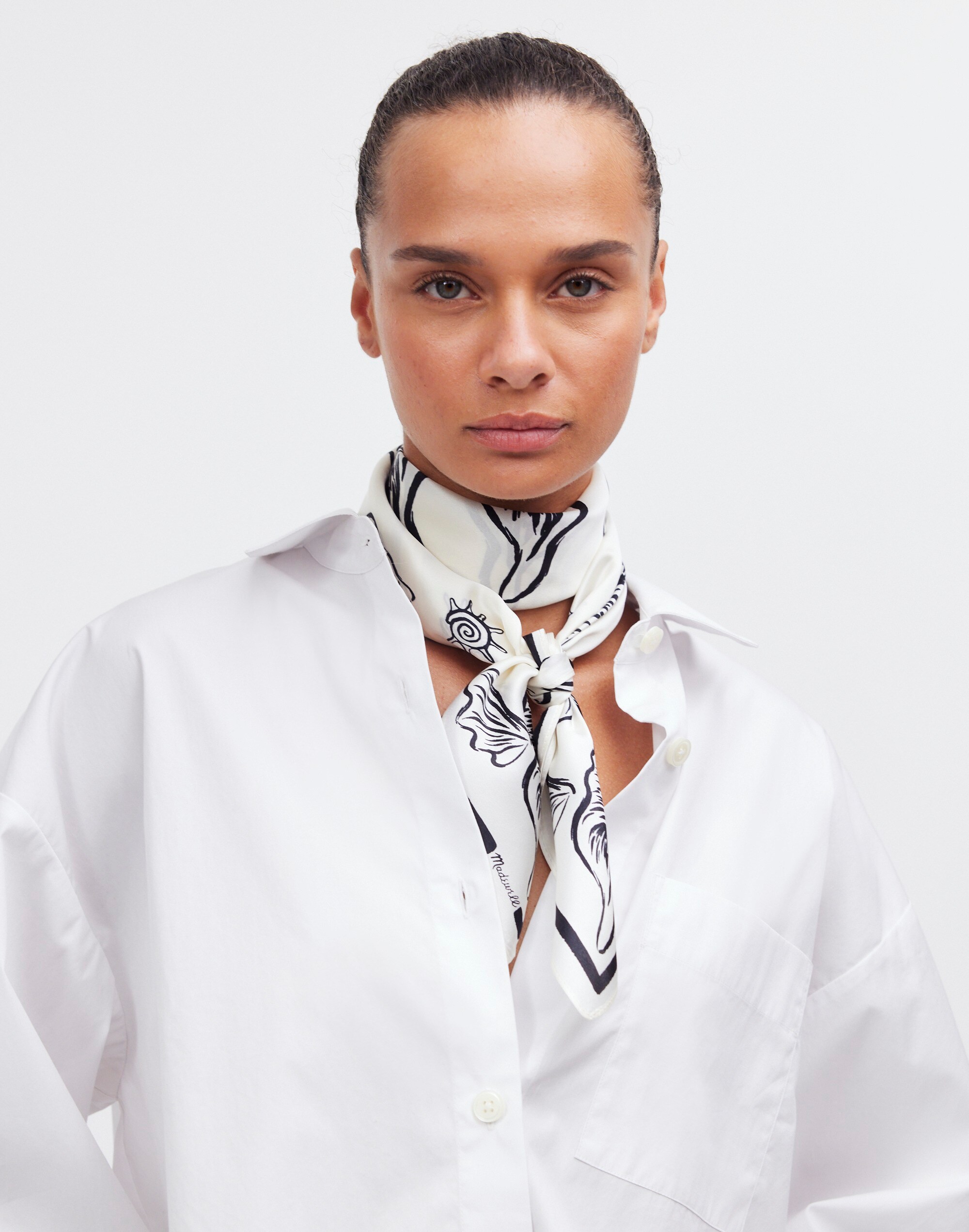 Medium Silk Bandana in lighthouse image 4