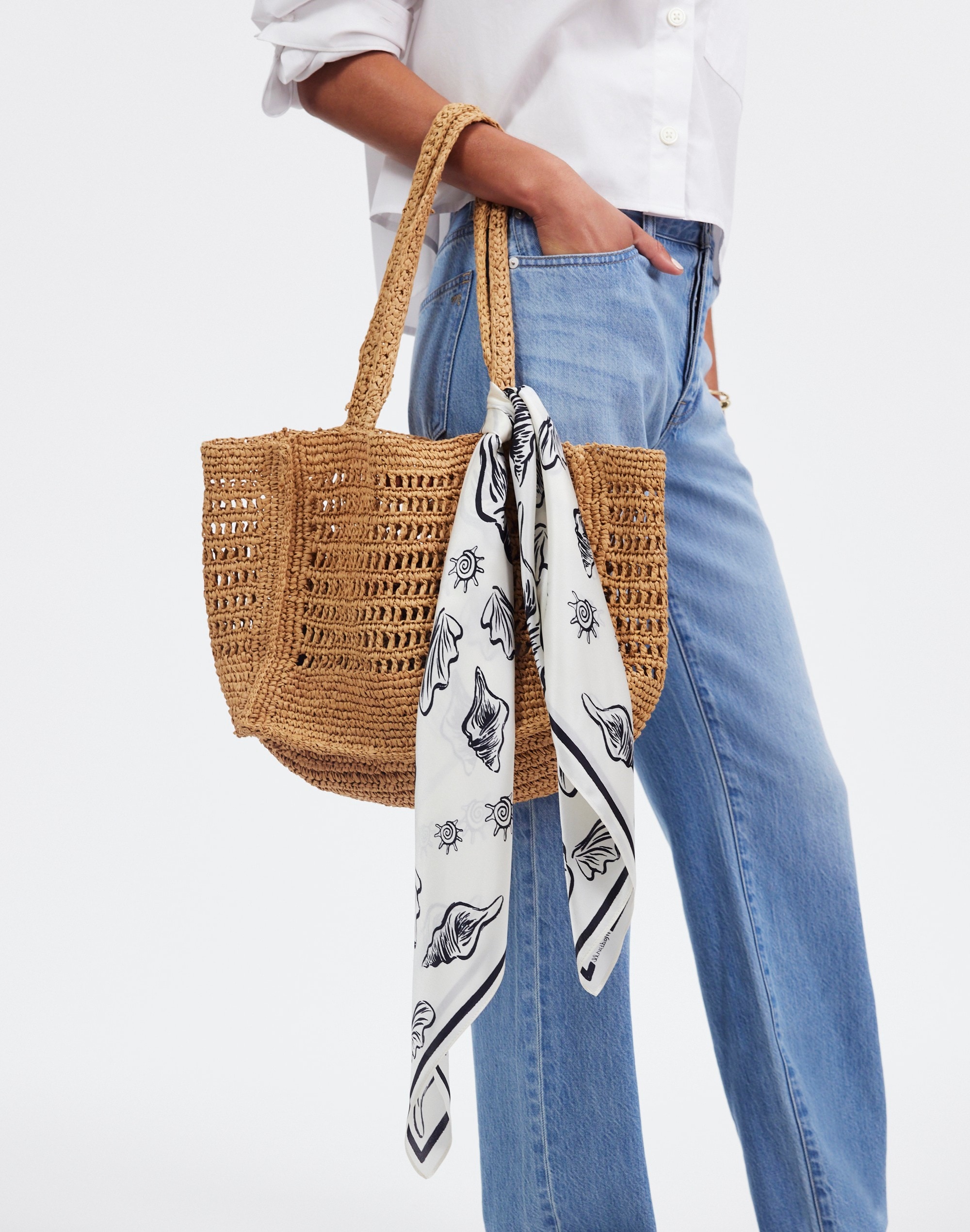 Medium Silk Bandana in lighthouse image 3