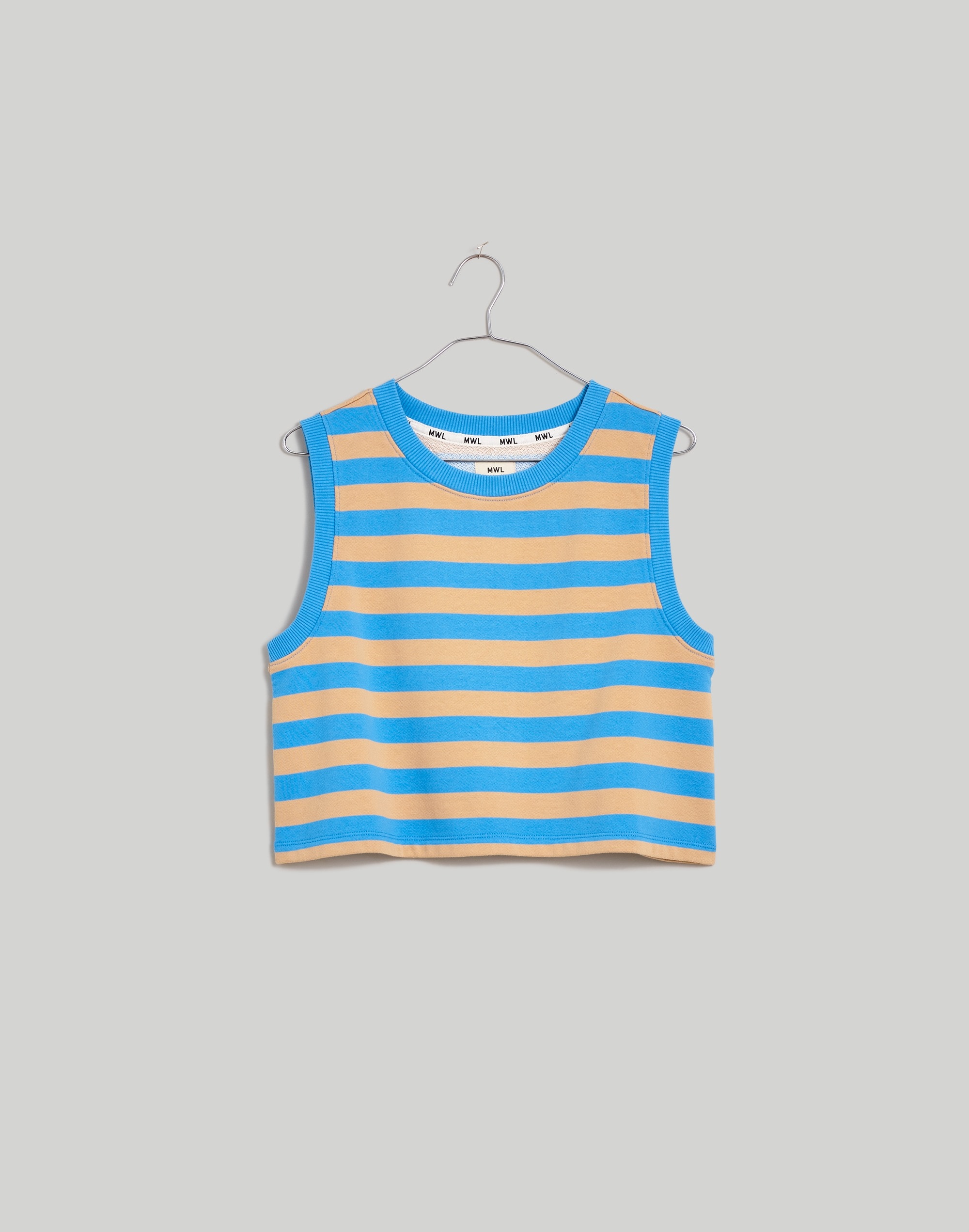 Terry Crop Tank Top in Stripe