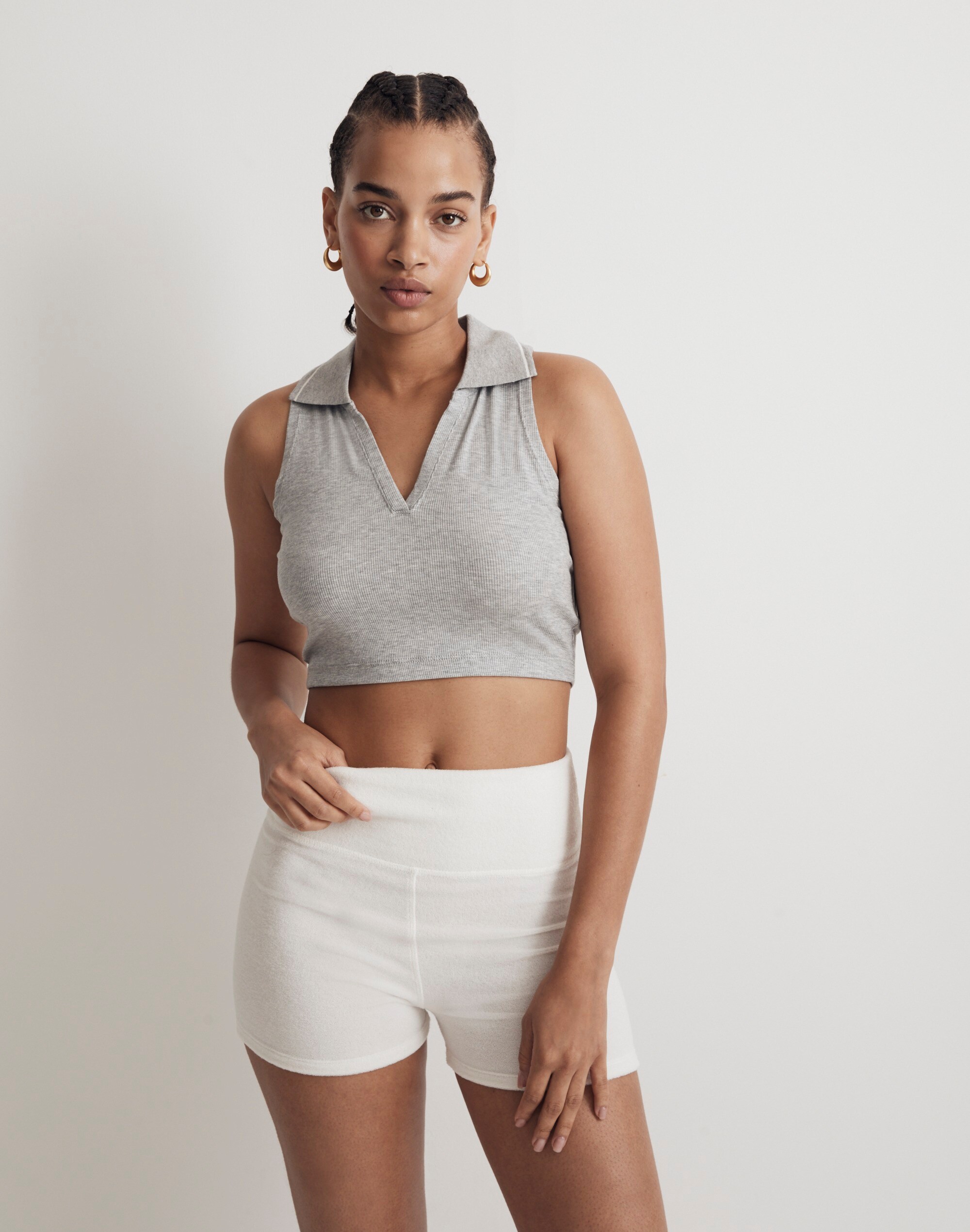 polo crop tank top