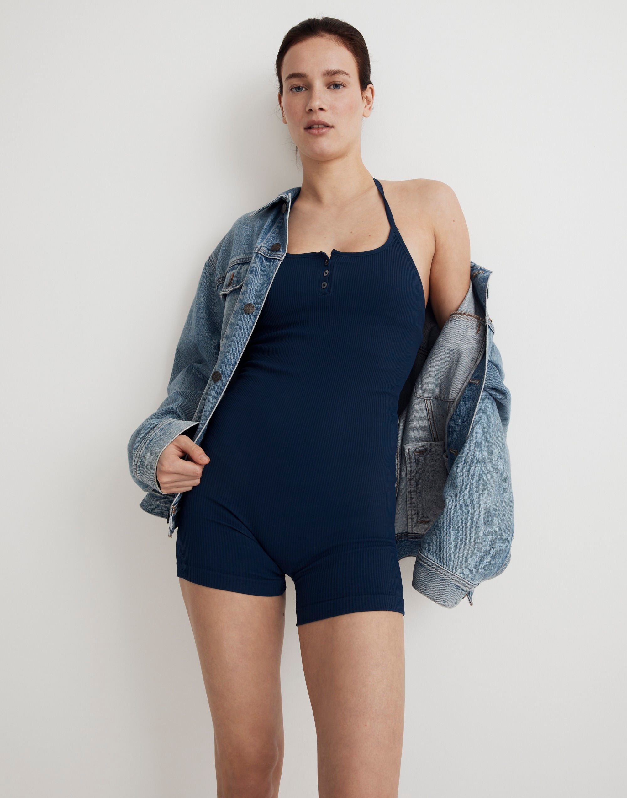 Seamless Halter Biker Unitard