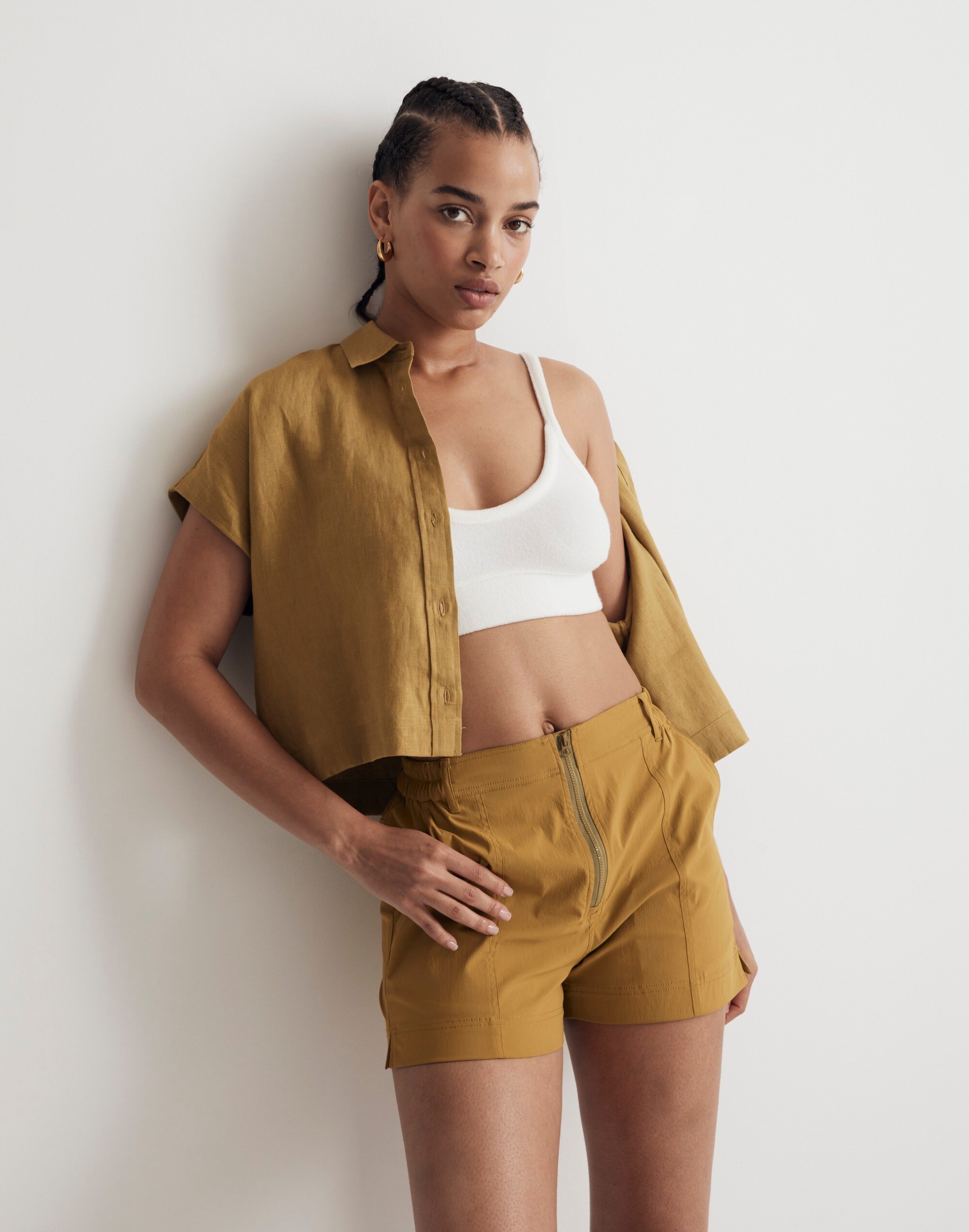 Zip-Front Tapered Shorts | Madewell