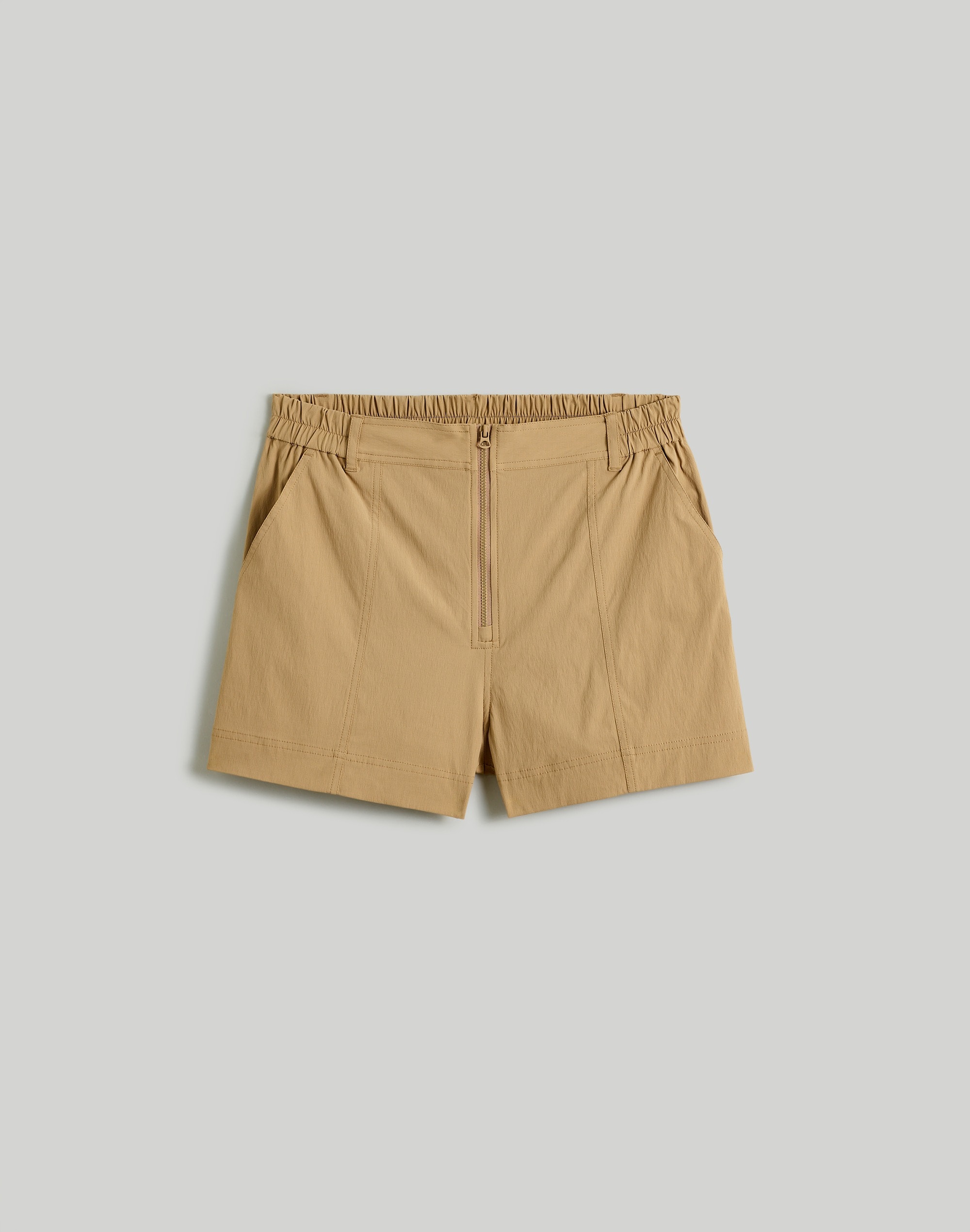 Zip-Front Tapered Shorts