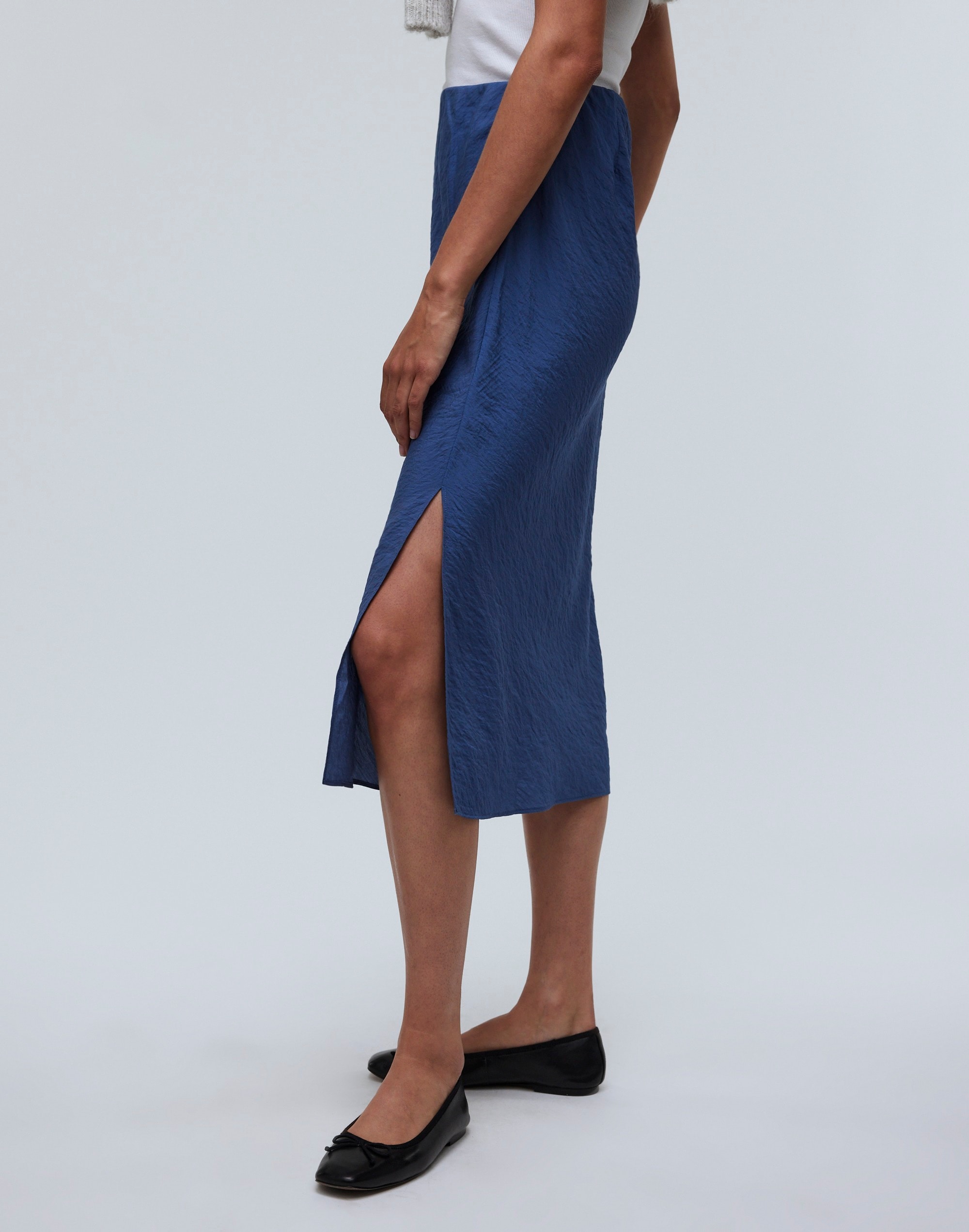 The Layton Midi Slip Skirt in curfew image 2