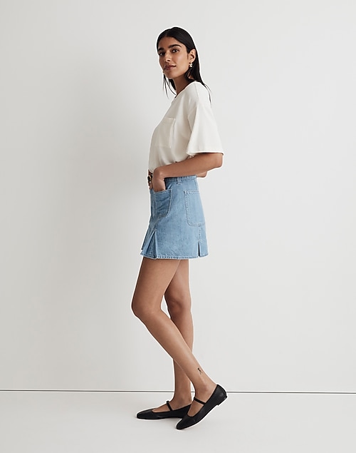 Madewell Women's Pleated Denim Mini Skirt in Stilecrost Wash - Size 29