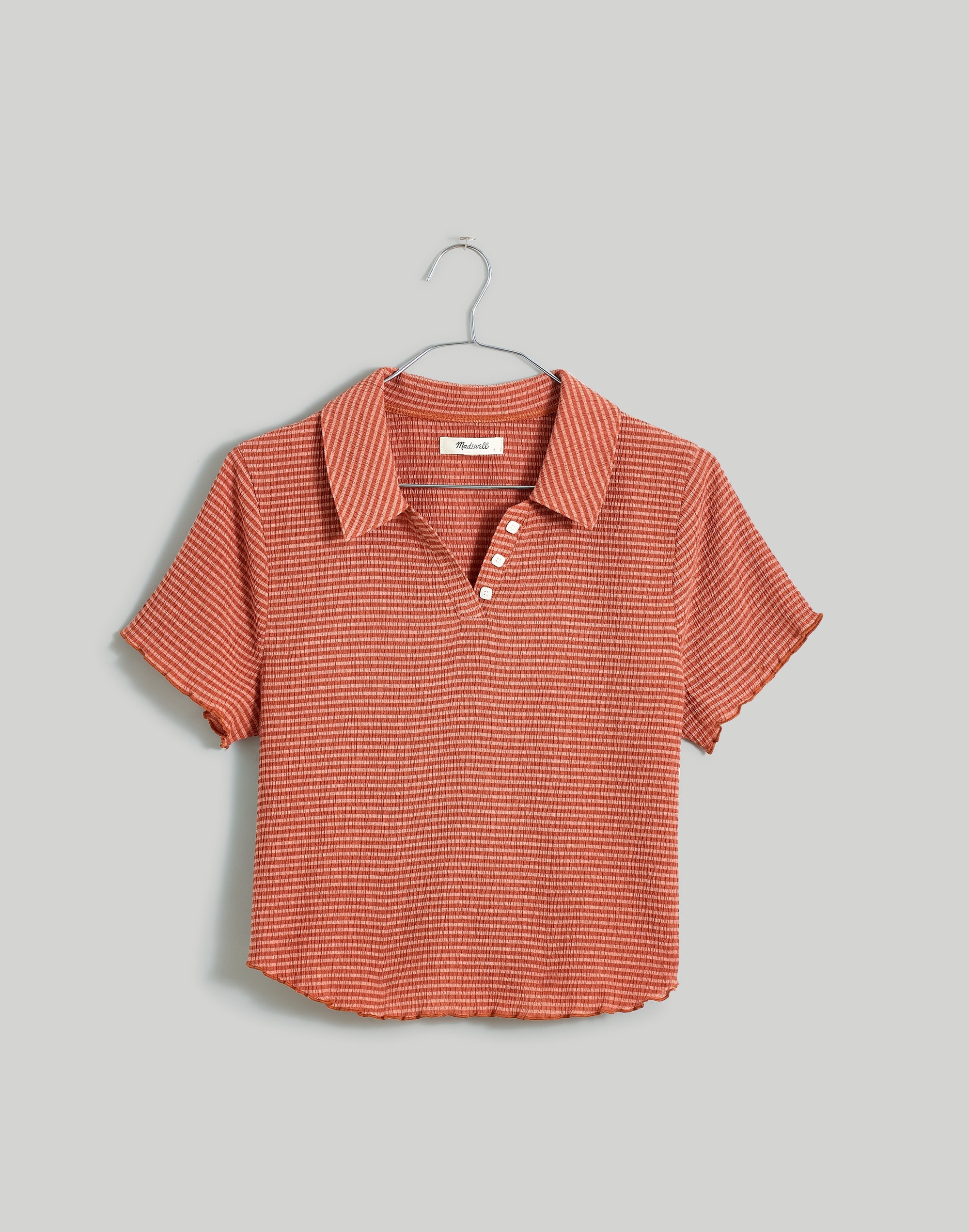 Crinkle Polo Crop Tee