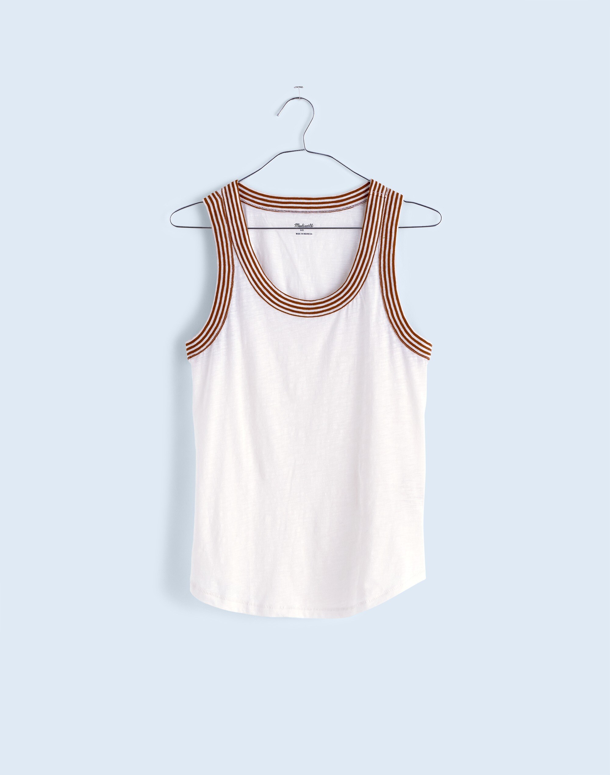 Whisper Cotton Rib-Crewneck Tee in warm coffee image 6