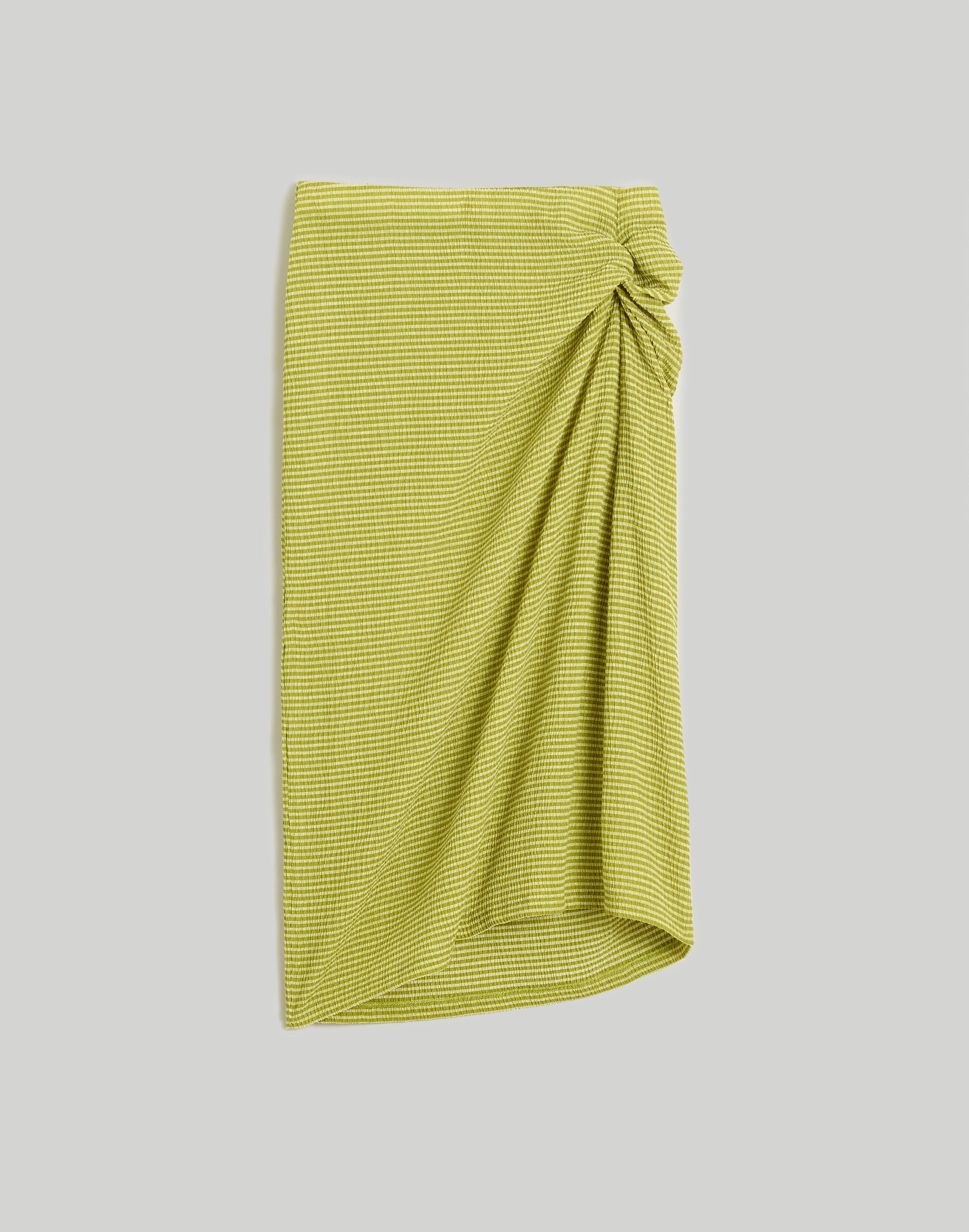 Gathered Pull-On Midi Skirt