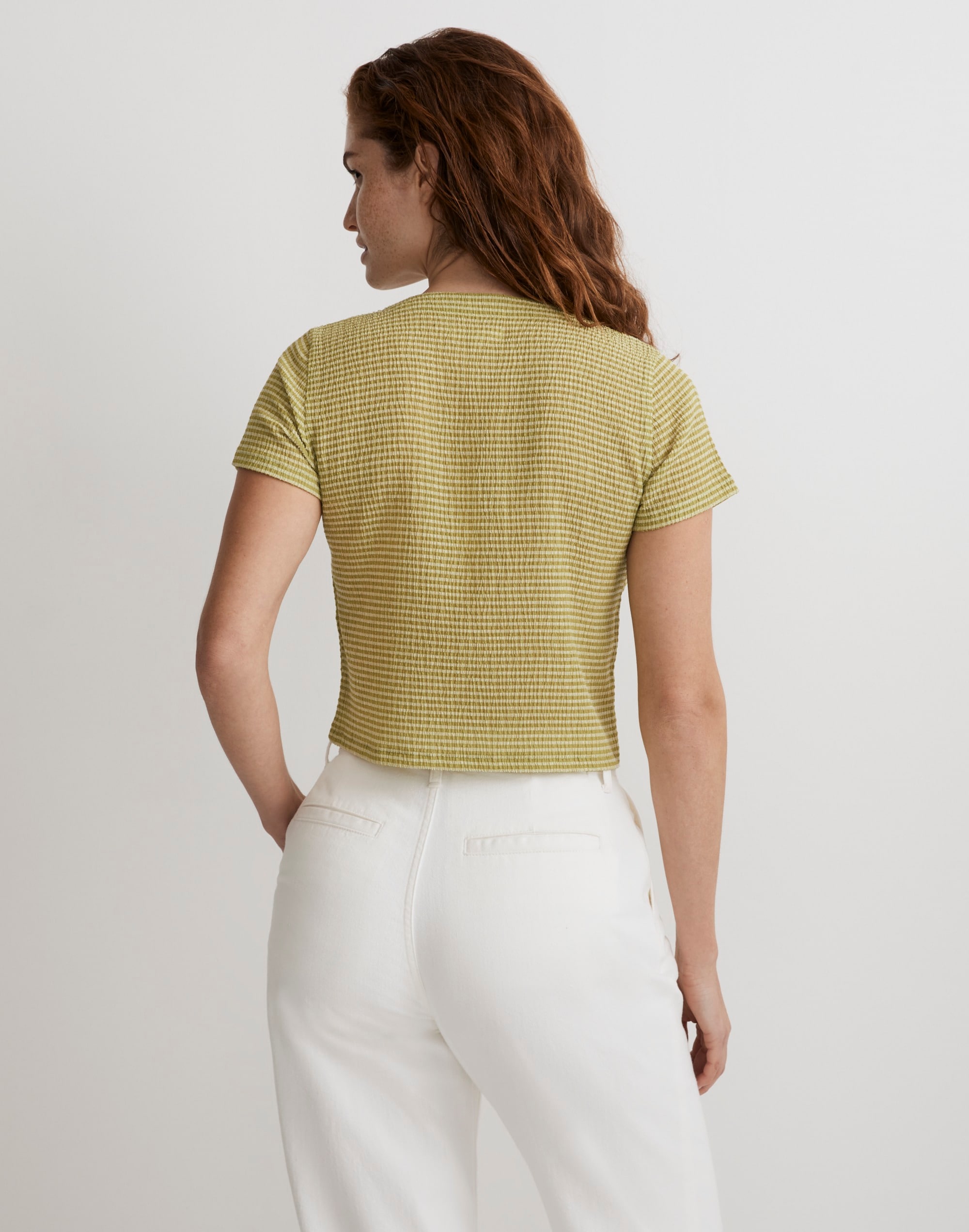 Button-Front Crop Cardigan Alternate Image 3