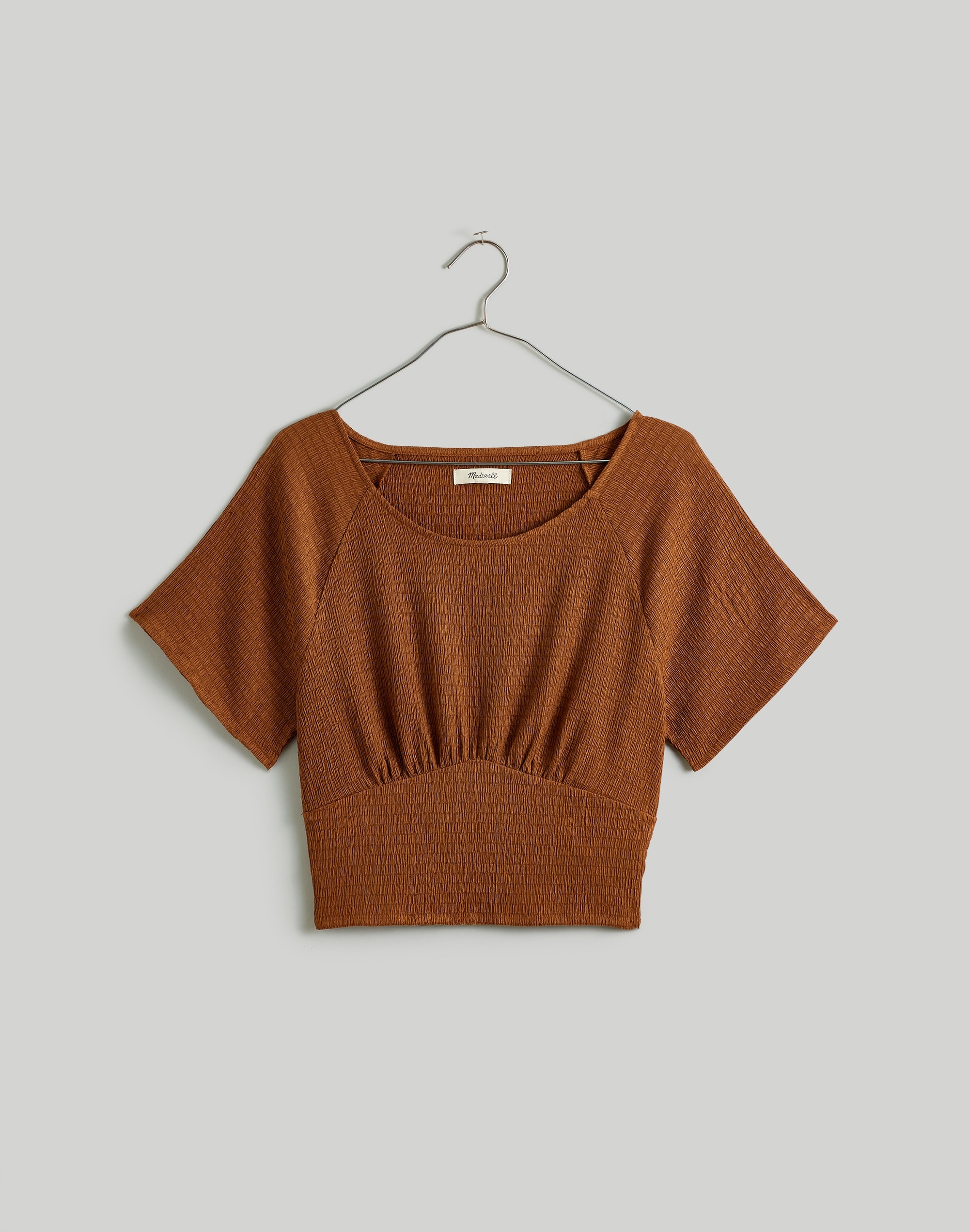 Shirred Crewneck Crop Top