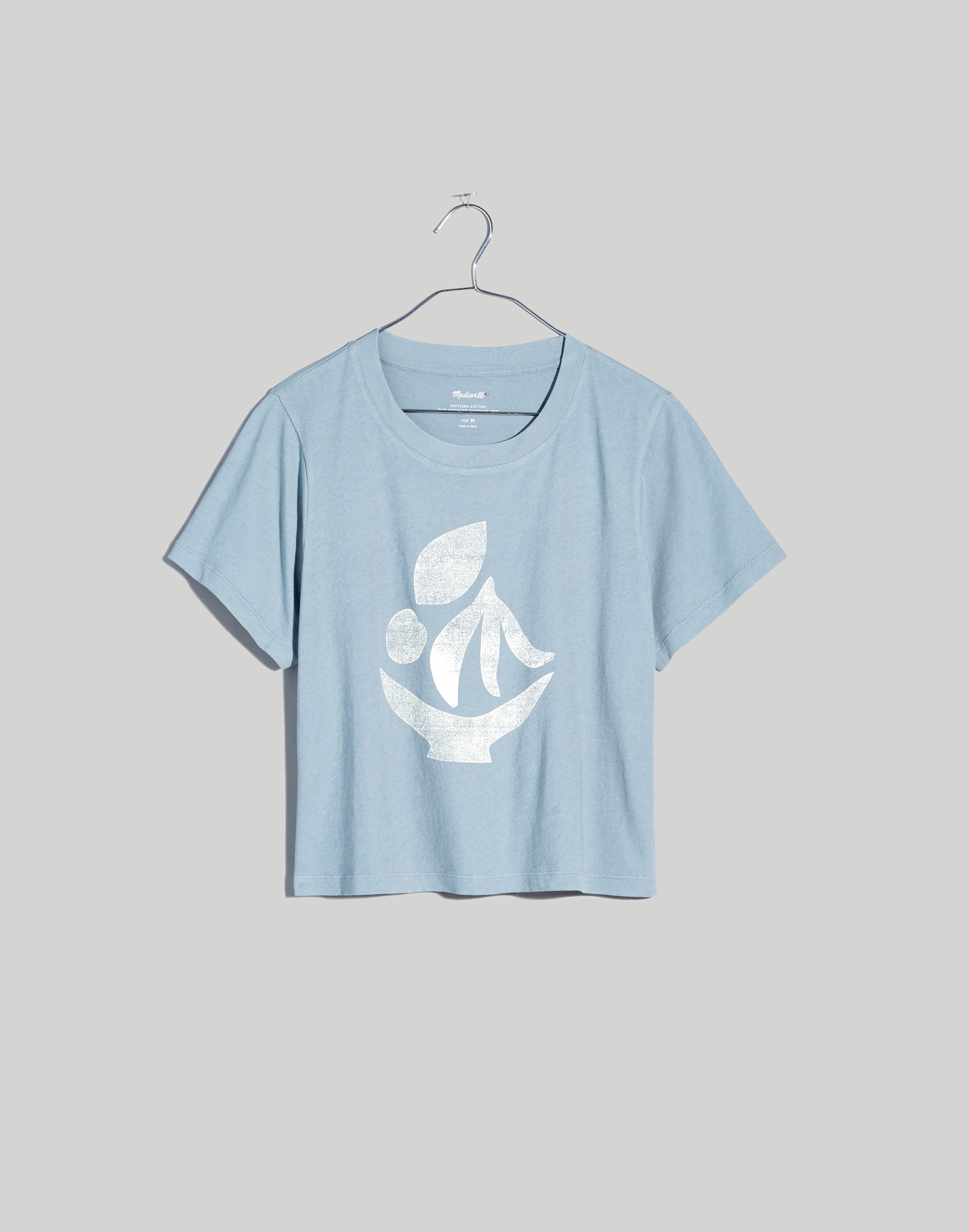 Fruit Bowl Graphic Softfade Cotton Boxy-Crop Tee