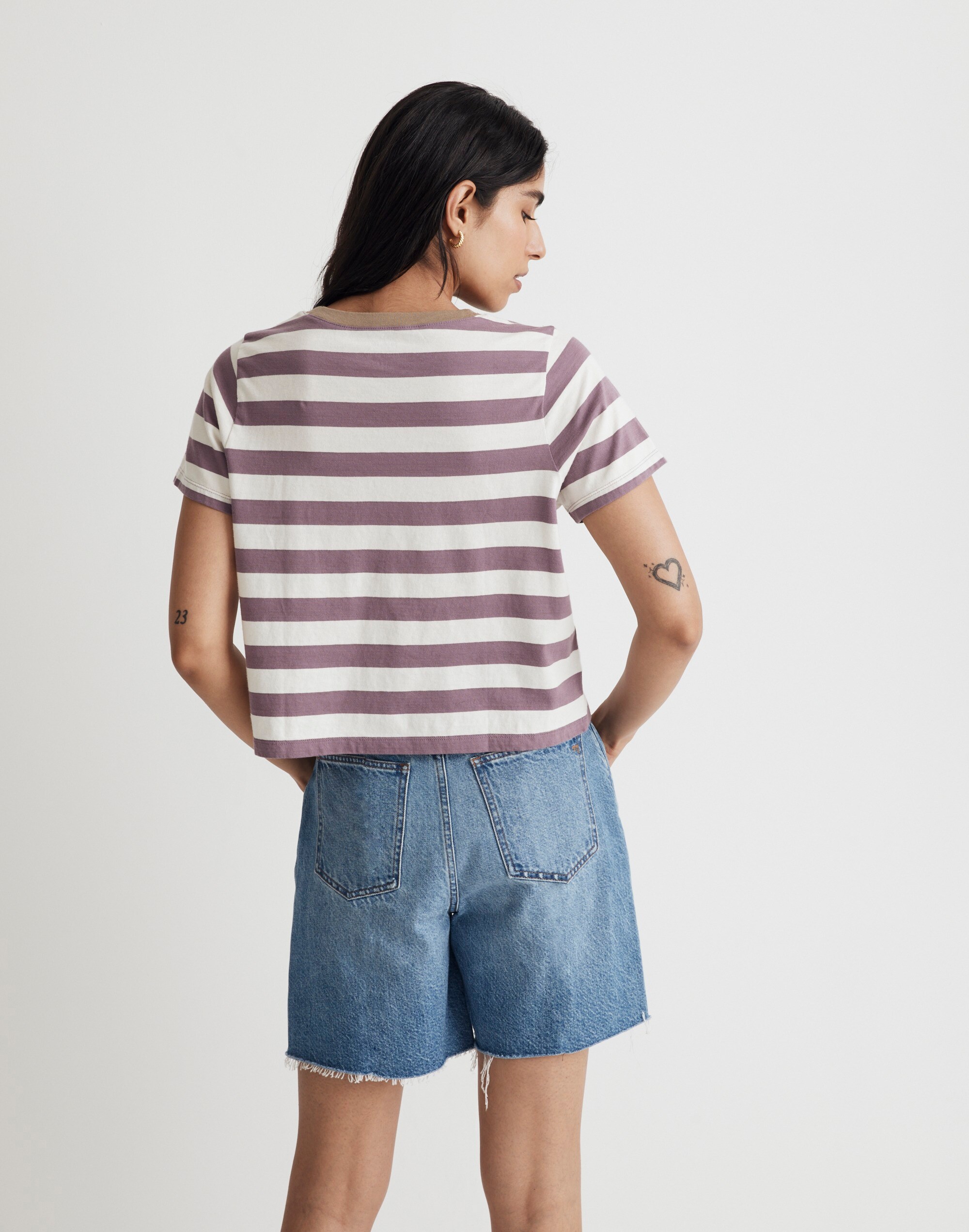 Softfade Cotton Boxy-Crop Tee