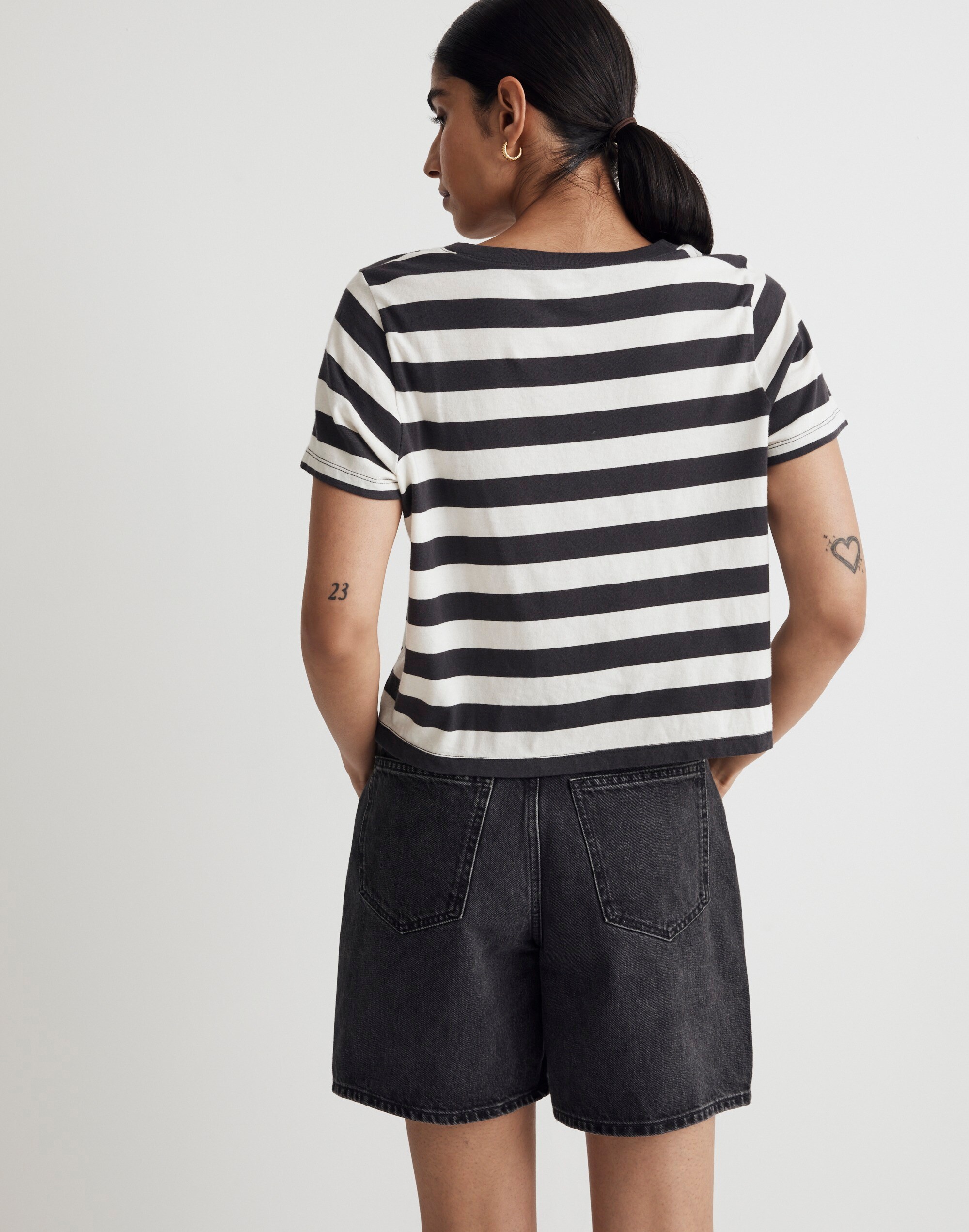 Softfade Cotton Boxy-Crop Tee