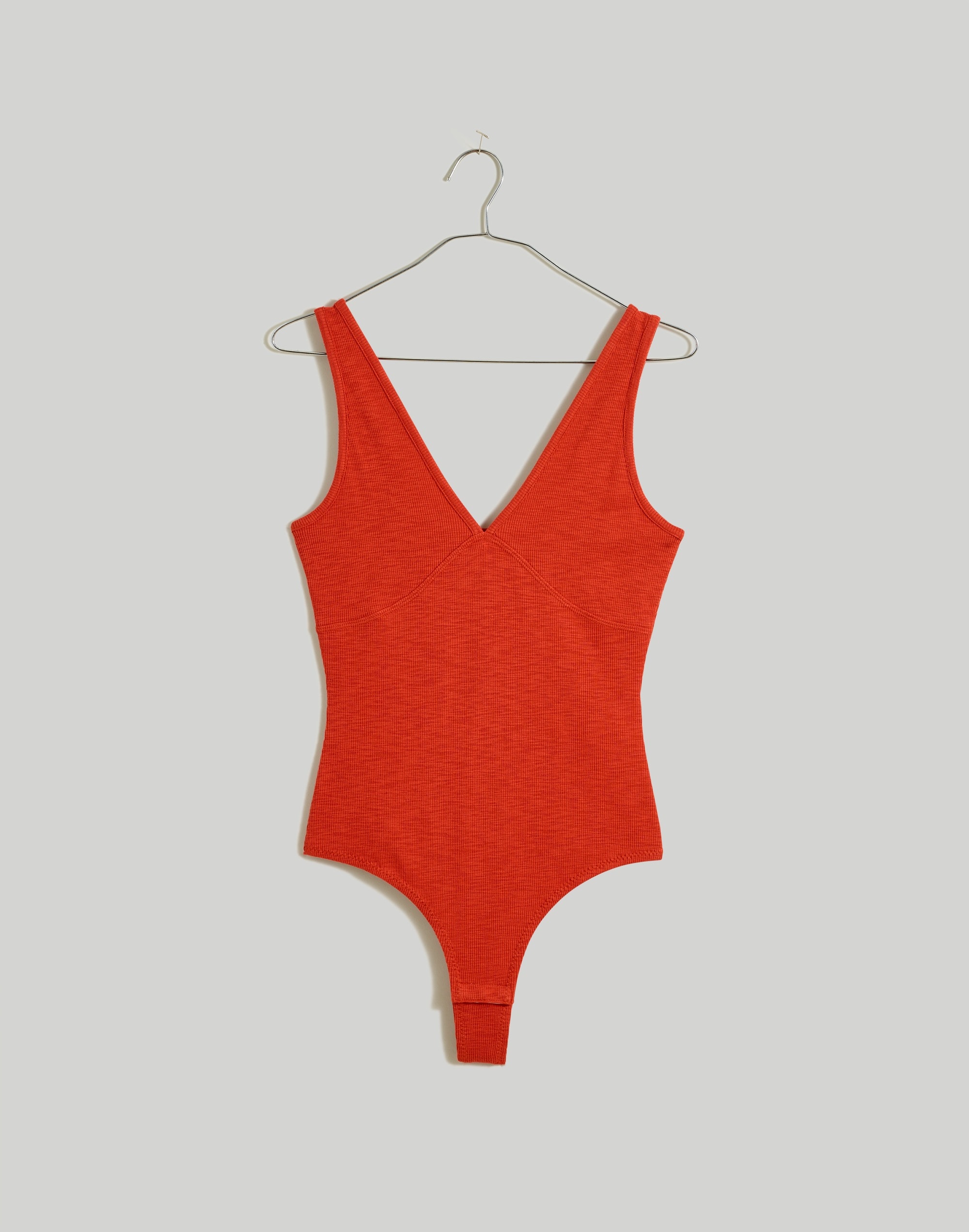 Deep V-Neck Thong Bodysuit