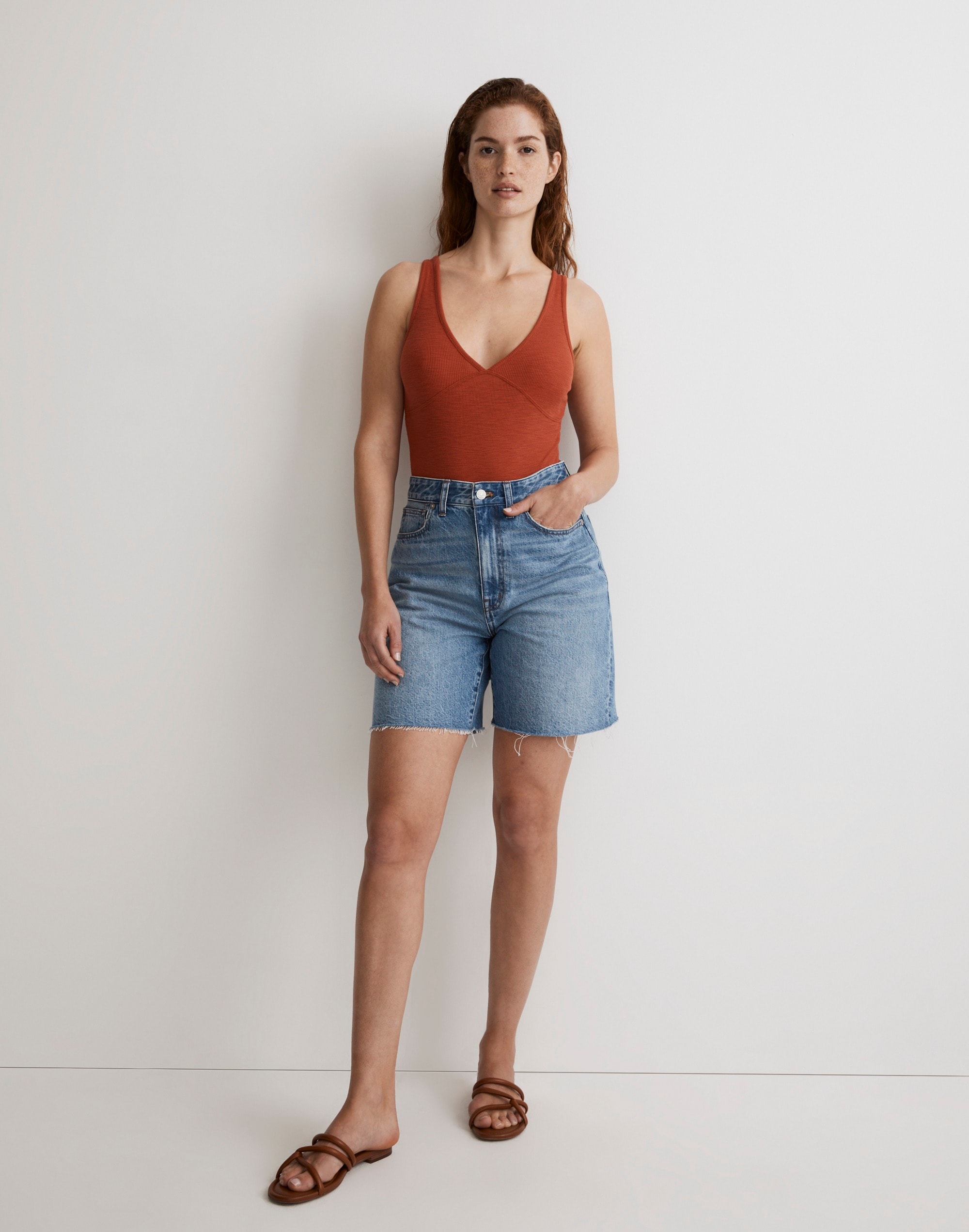 Deep V-Neck Thong Bodysuit