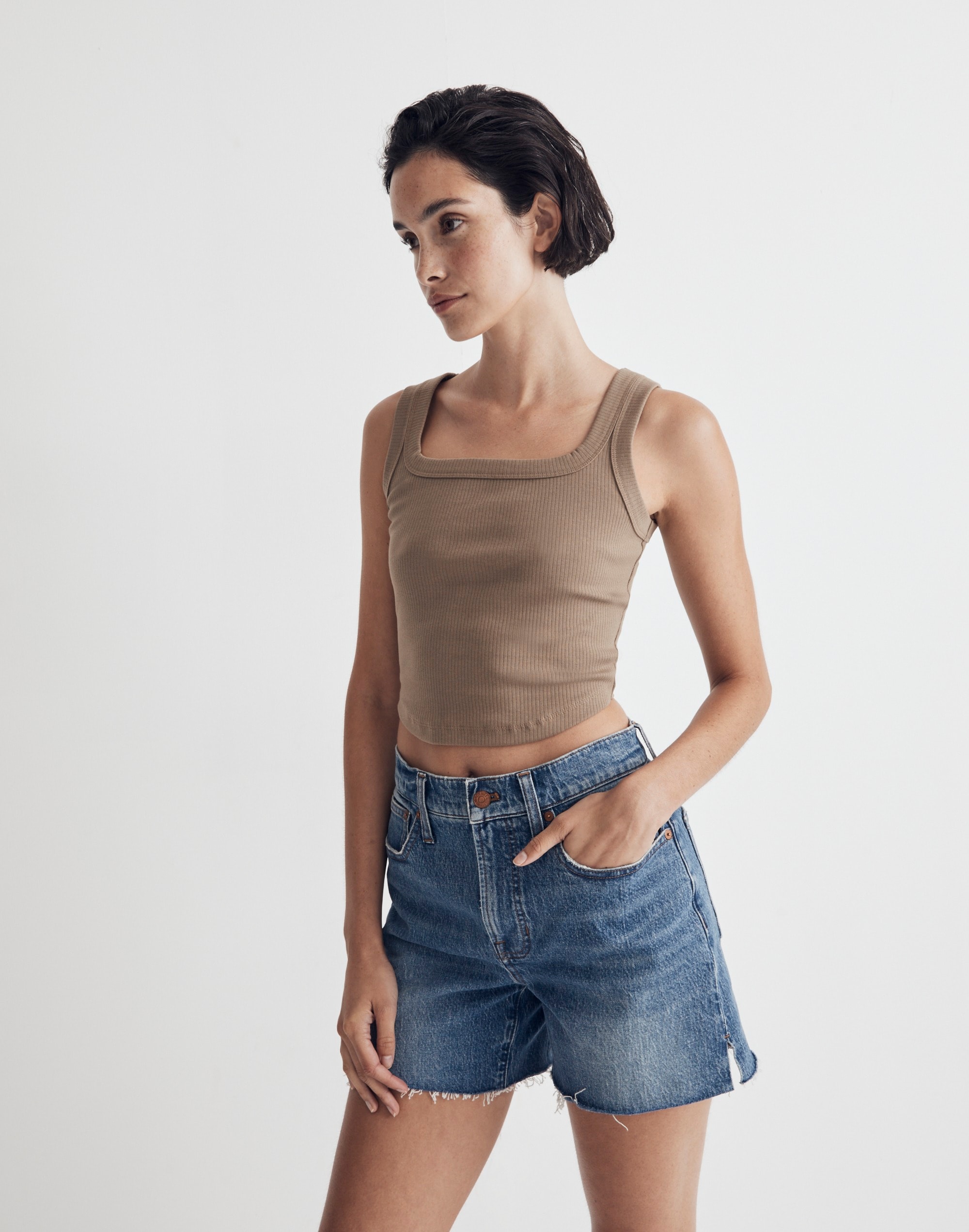 The Tailored Crop Tank in Sleekhold