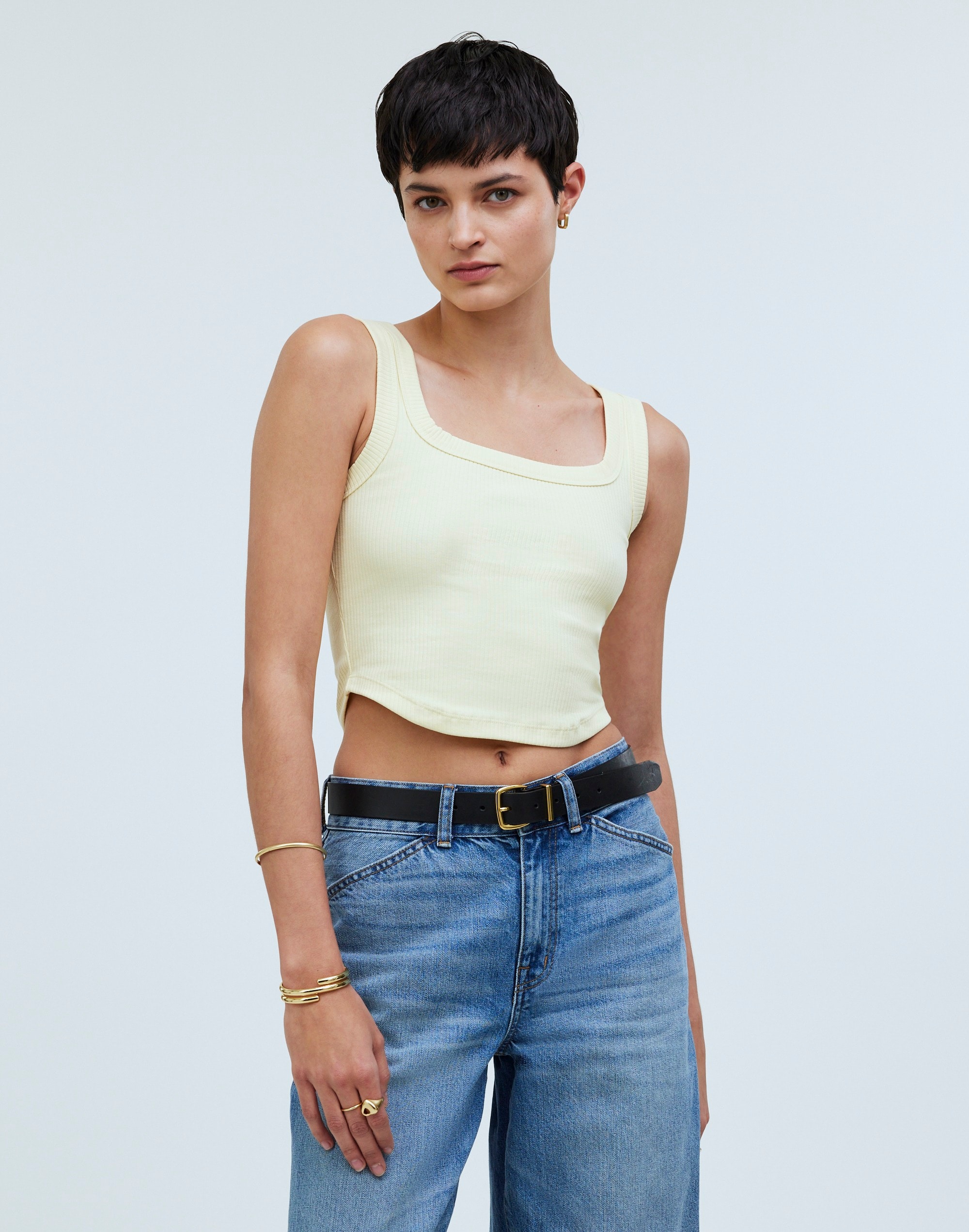 Shop Mw The Tailored Crop Tank In Candlelight