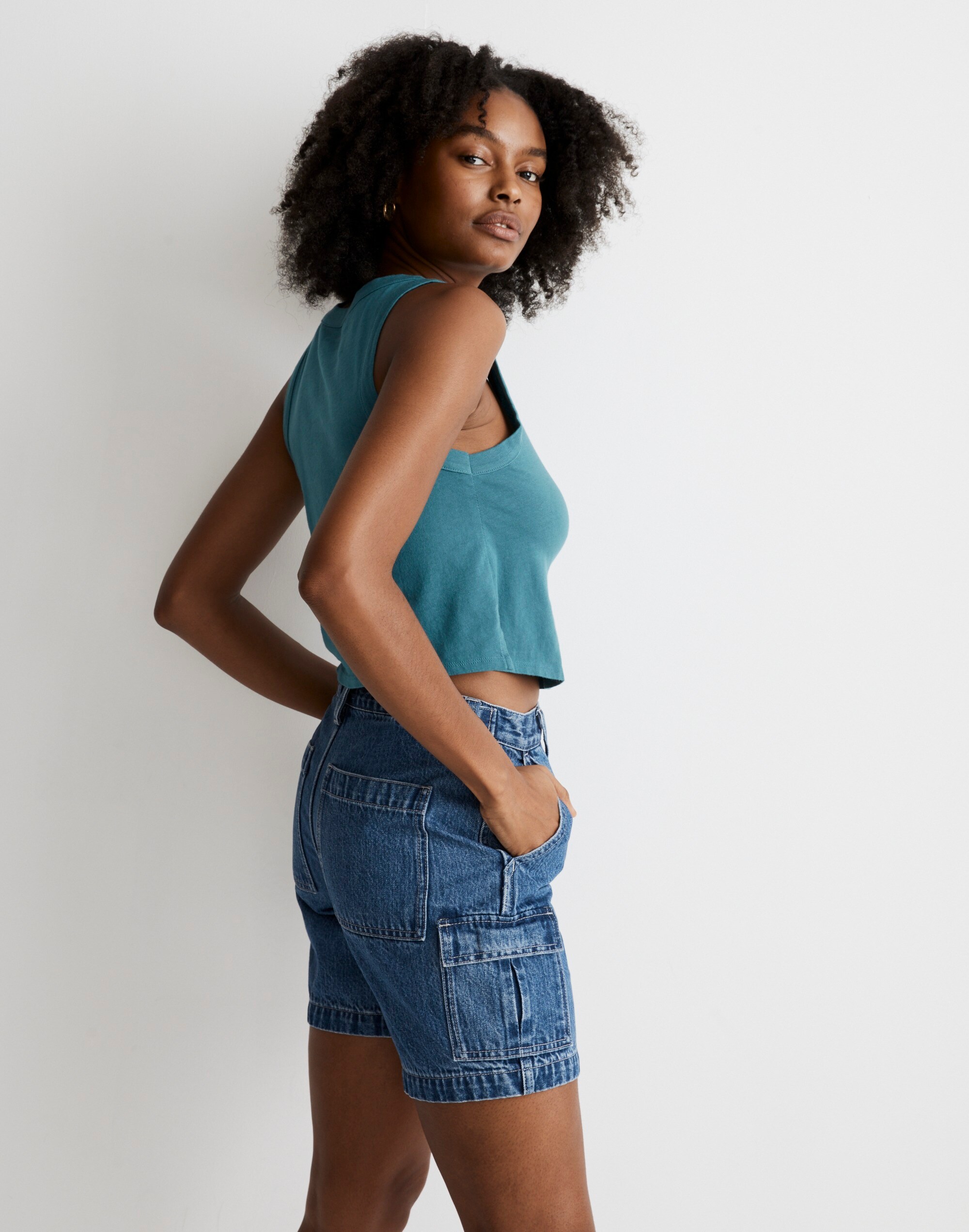 Softfade Cotton Boxy-Crop Tank
