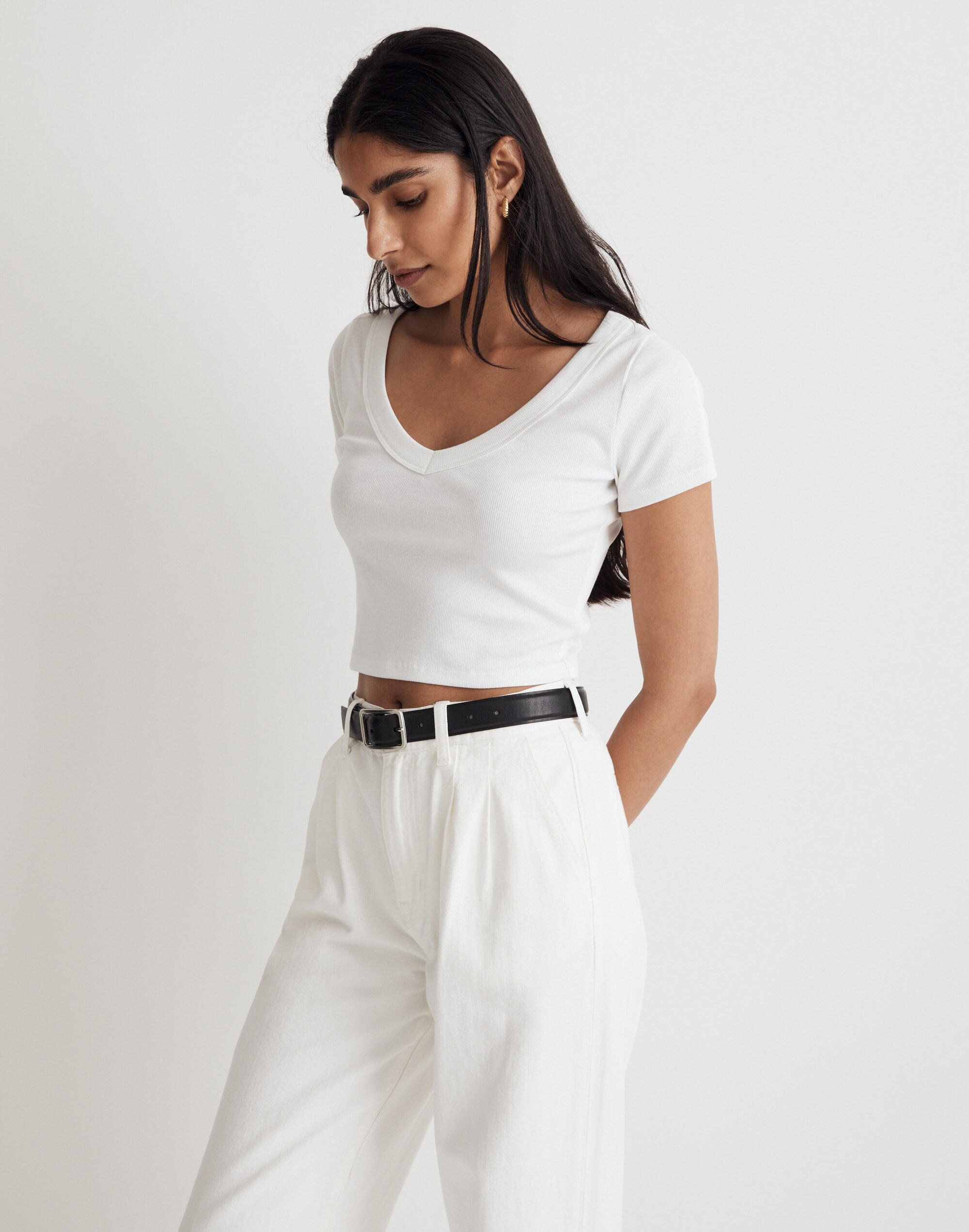 Brightside V-Neck Crop Tee