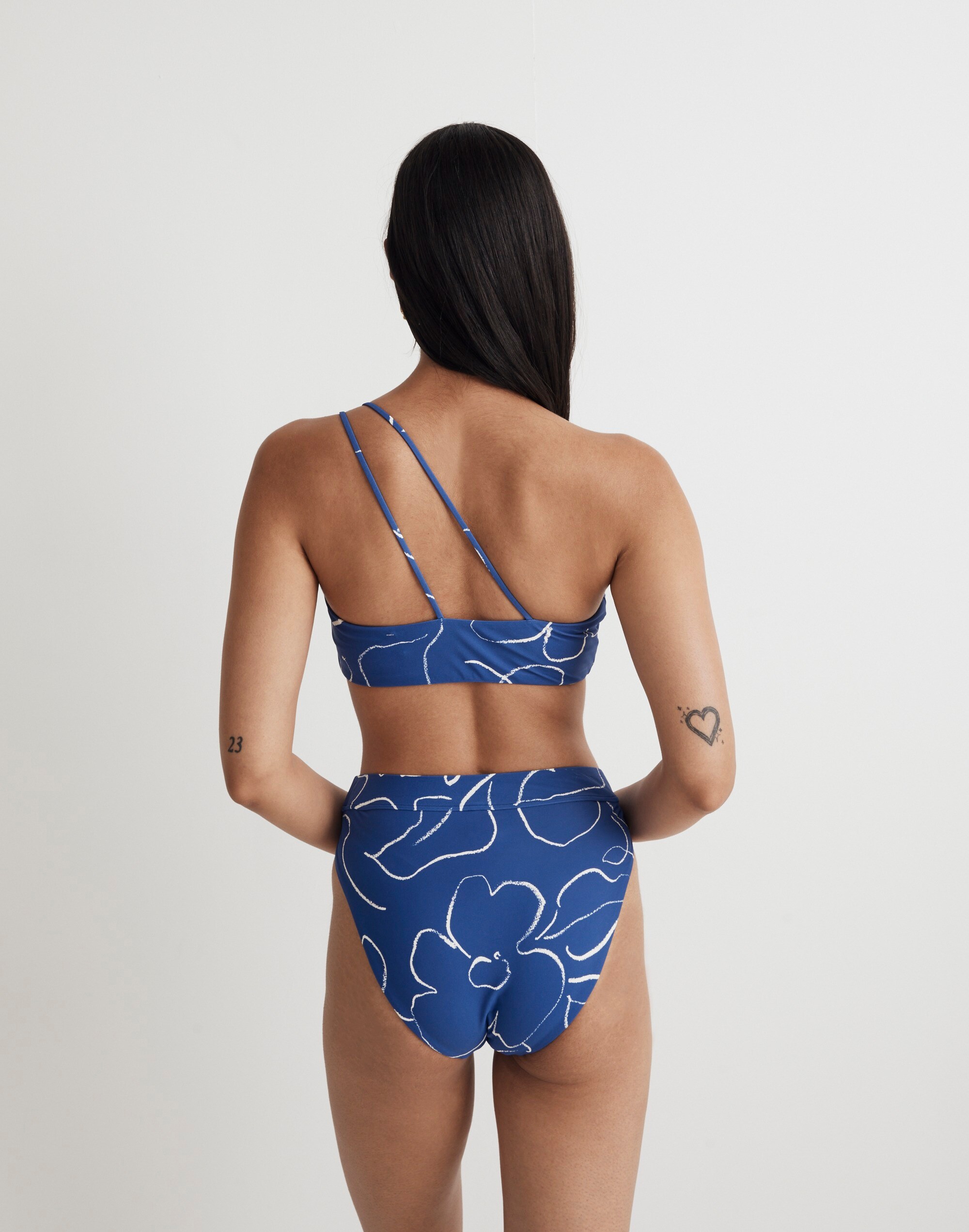 Double-Strap One-Shoulder Bikini Top