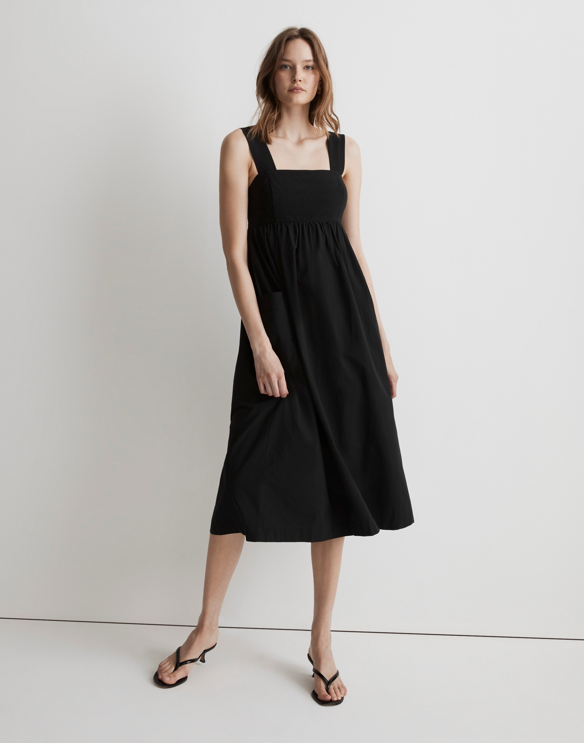 madewell open back midi dress Madewell NWT $148 Classic Black Open-Back Midi Dress Sz | 0
